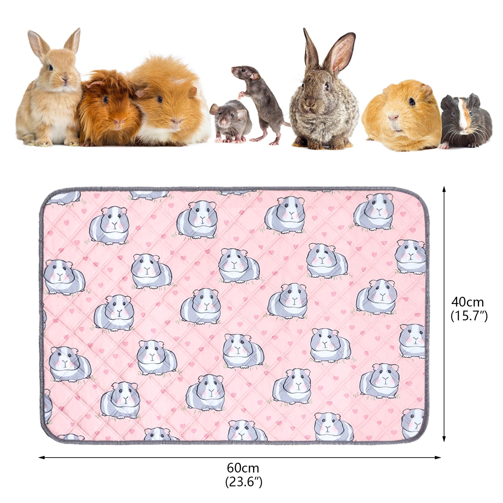 Pstardmoon Guinea Pig Cage Liners Waterproof Guinea Pig Pee Pads, Digital Print Washable Reusable & Anti Slip Guinea Pig Bedding