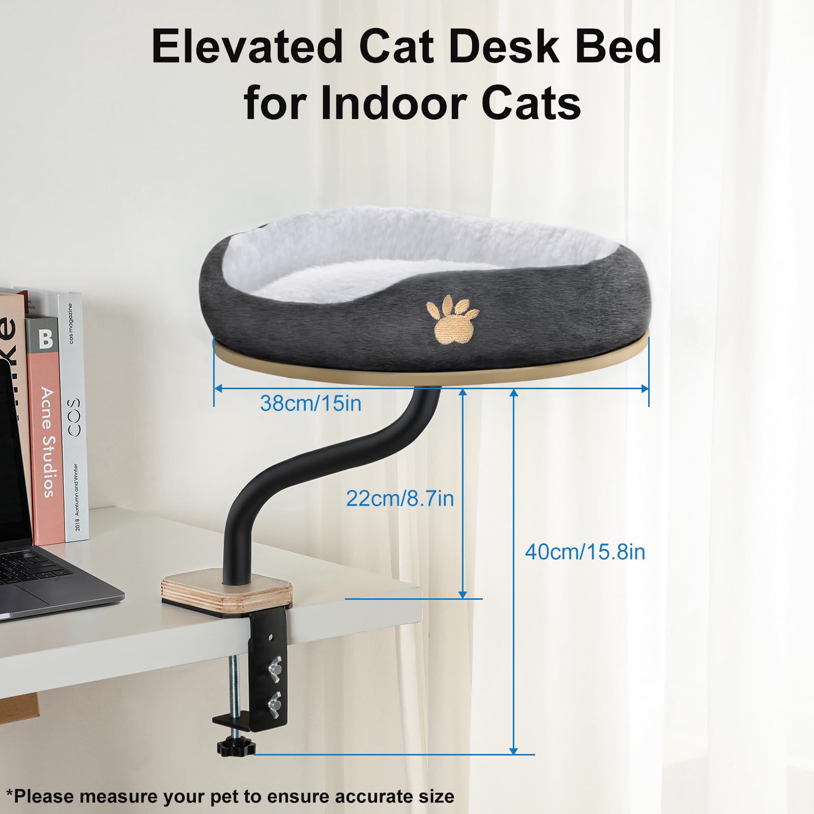 Cat Desk Bed Mounted Cat Hammock For Desk With Comfortable Removable Pet Bed 360 Rotation Cat Bed Cats And Kittens Up To 24 Lbs