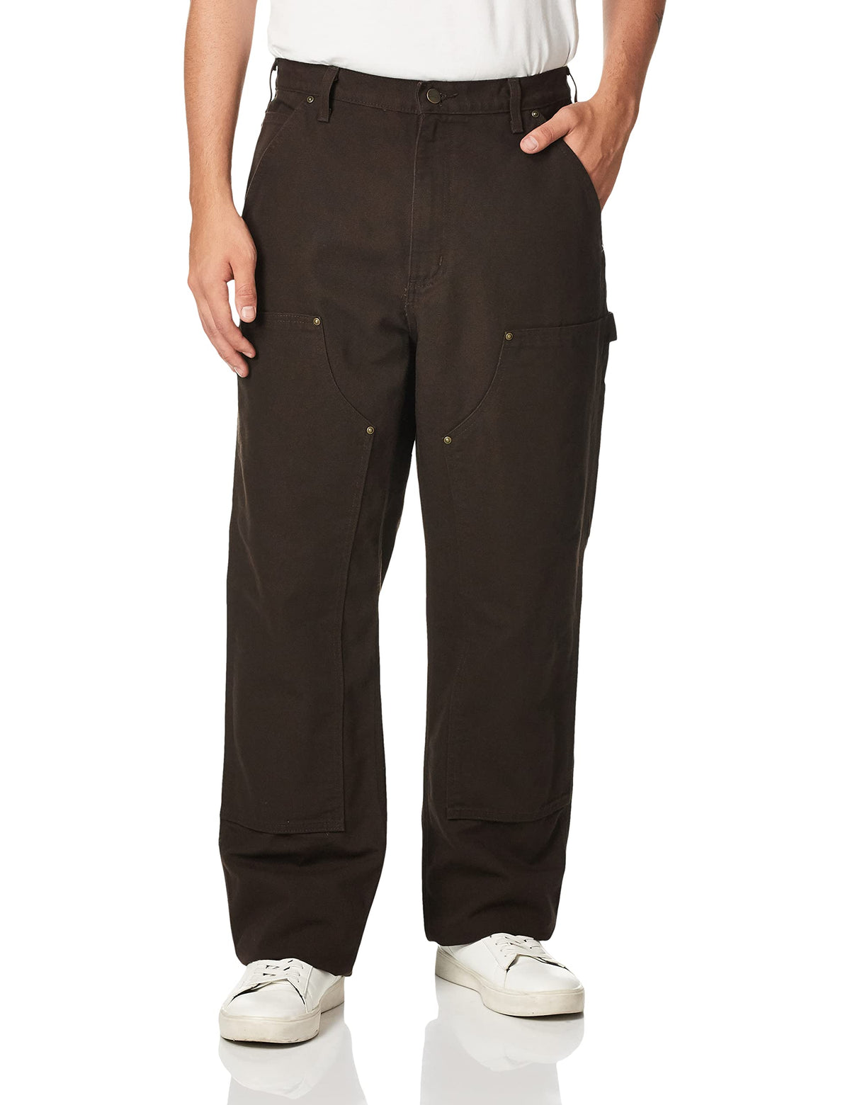 Carhartt Mens Loose Fit Washed Duck Double-Front Utility Work Pant, Brown, 36W X 34L