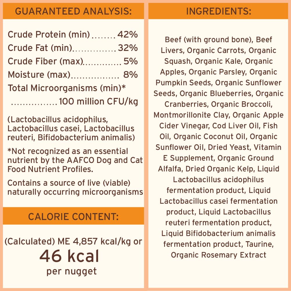 Primal Freeze Dried Raw Dog Food Nuggets, Beef, Complete & Balanced Meal, Also Use as Topper or Treat, Premium, Healthy, Grain F