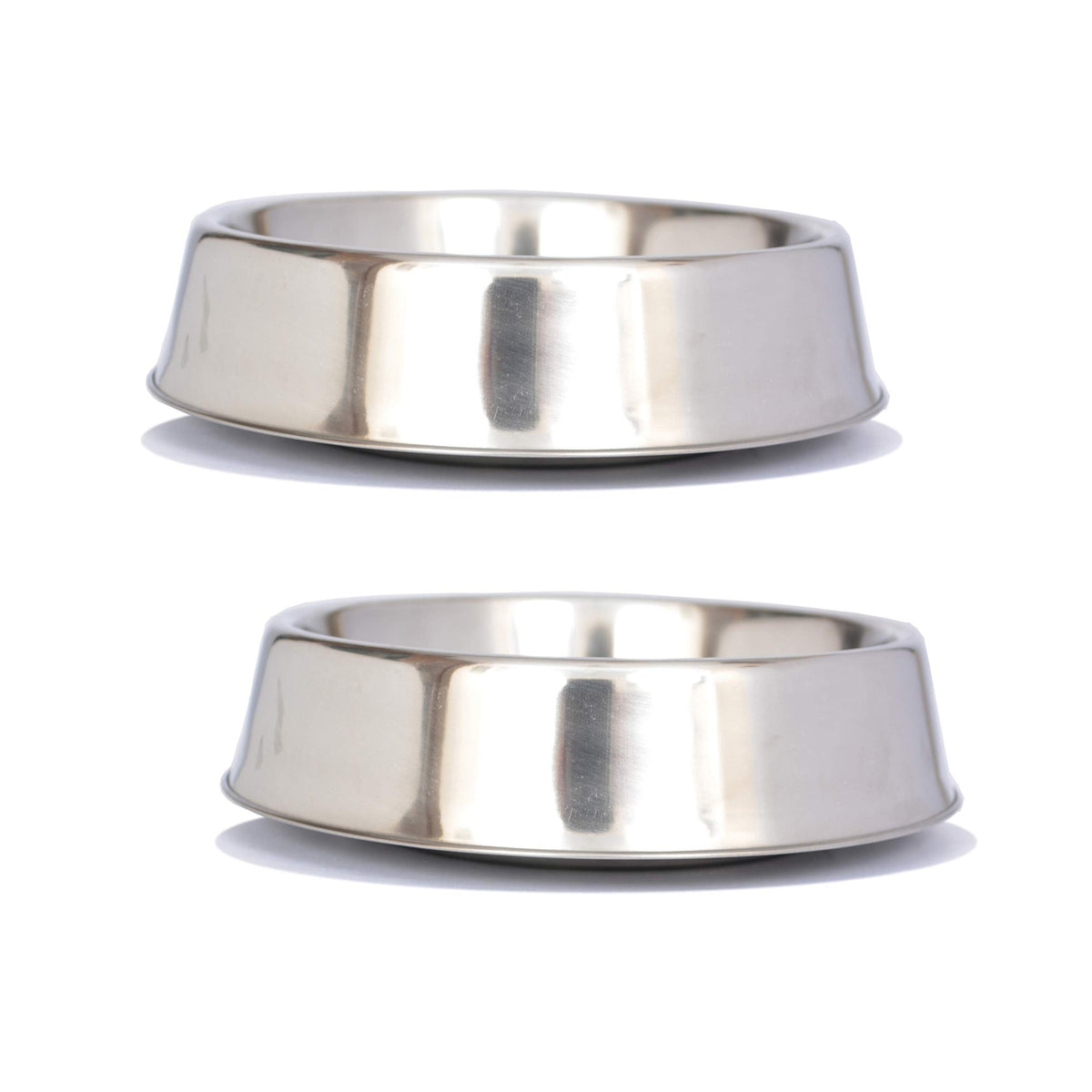 Iconic Pet 2 Pack Of 2 Cup Stainless Steel Non Skid Pet Bowls For Dog Or Cat With Raised Rim Dishwasher Safe Pet Food And Water 