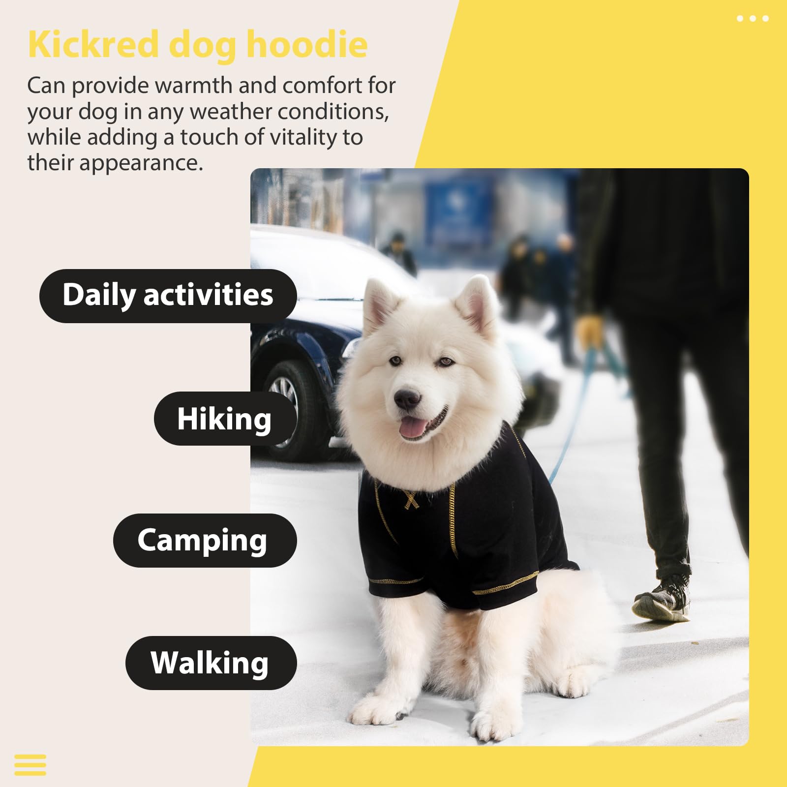 Kickred Basic Dog Hoodie Sweatshirts, Pet Clothes Hoodies Sweater With Hat And Leash Hole, Soft Cotton Outfit Coat For Large Medium Small Dogs