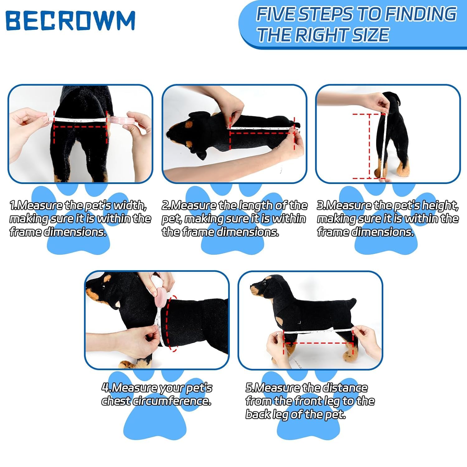 BECROWM Small Dog Wheelchair for Back Legs, Light Weight Dog&Cat&Pets Wheelchair Cart with Disabled Hind Legs Walking, Adjustabl