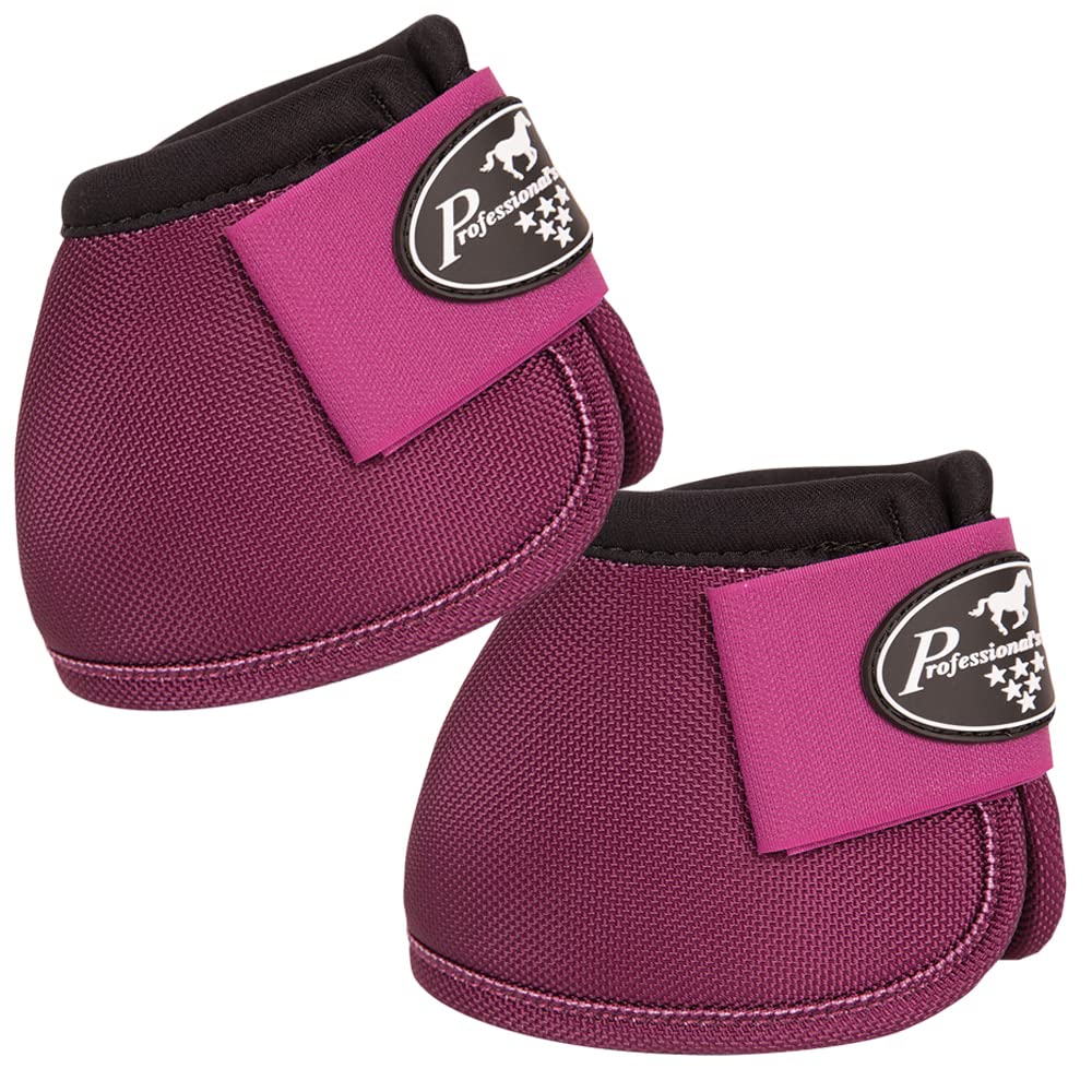 Professional'S Choice Ballistic Overreach Bell Boots For Horses | Superb Protection, Durability & Comfort | Quick Wrap Hook & Loop | Sold In Pairs | Large Wine