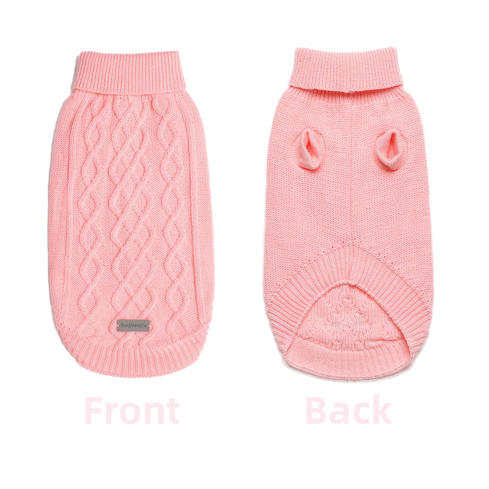Mengmengda Small Dog Warm Winter Sweater Pet Dog Clothes Dog Knitwear For Small To Medium Breeds Dog Outfits (Pink S)…
