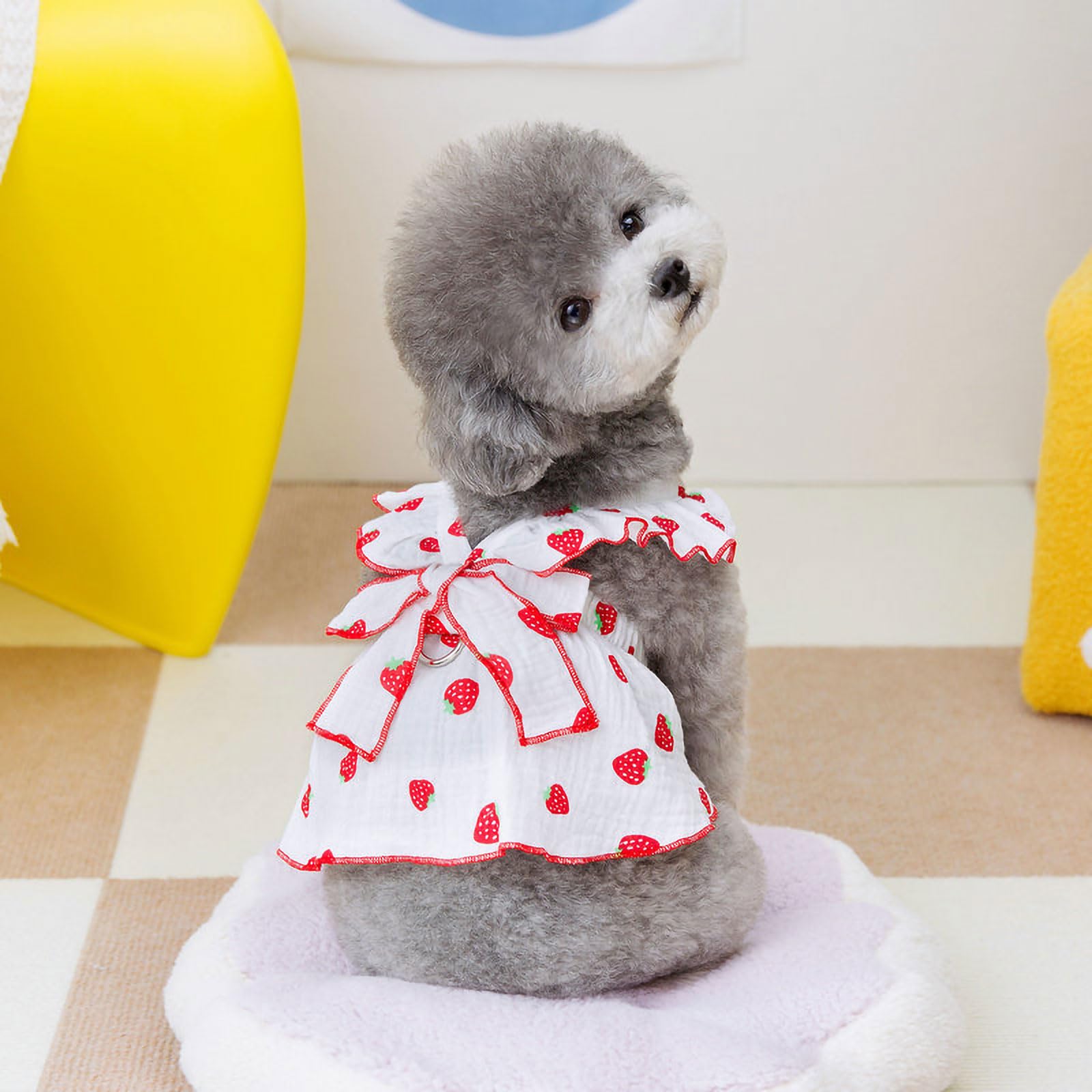 Dog Dresses For Small Dogs Girl Female Clothes Cat Clothes Cat Dress Cute Cotton Extra Small Summer Clothes Bow Decor Printed St