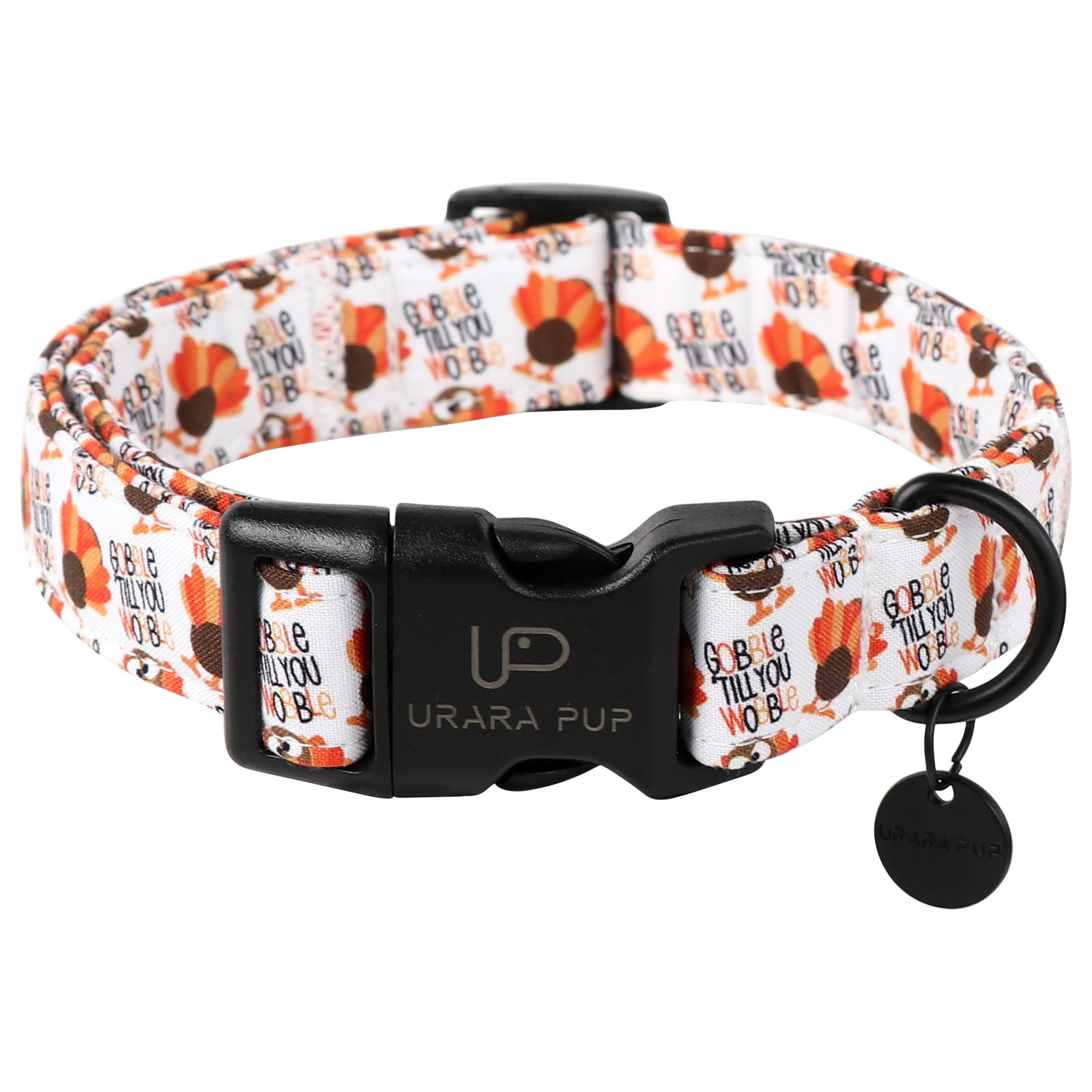 Up Urara Pup Thanksgiving Dog Collar - Turkey Cotton For Dog Or Cat, Autumn Puppy With Lightweight Plastic Buckle - Great Gift F