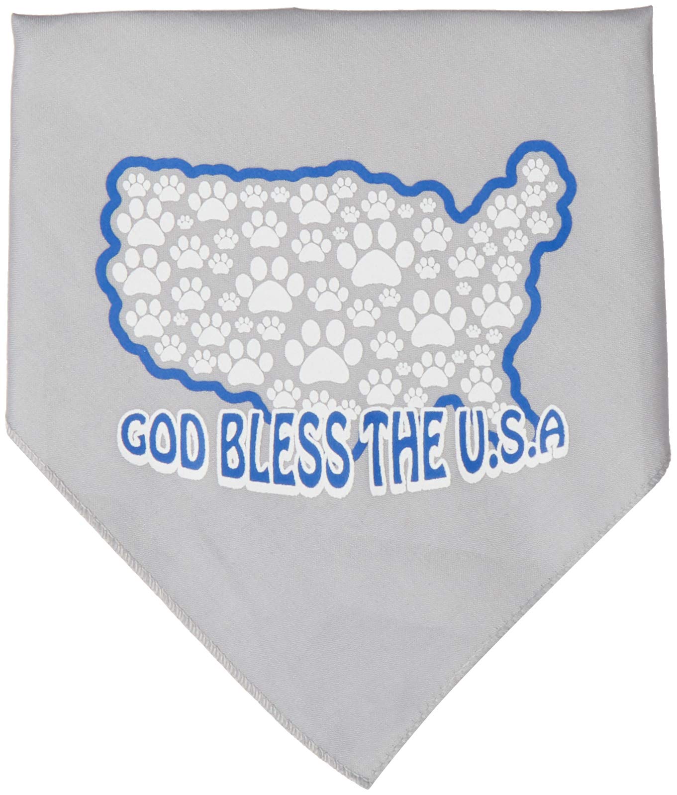 Pet and Dog Bandana Screen Printed, &quot;God Bless The USA&quot; Grey Small