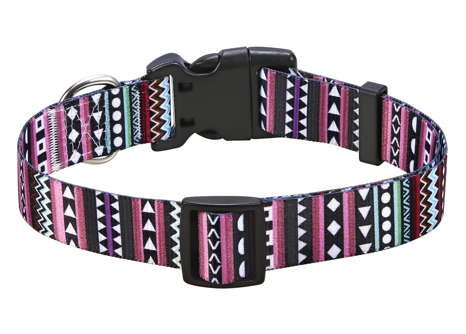 Mihqy Dog Collar With Bohemia Floral Tribal Geometric Patterns - Soft Ethnic Style Collar Adjustable For Small Medium Large Dogs(Bohemian Purple,S)