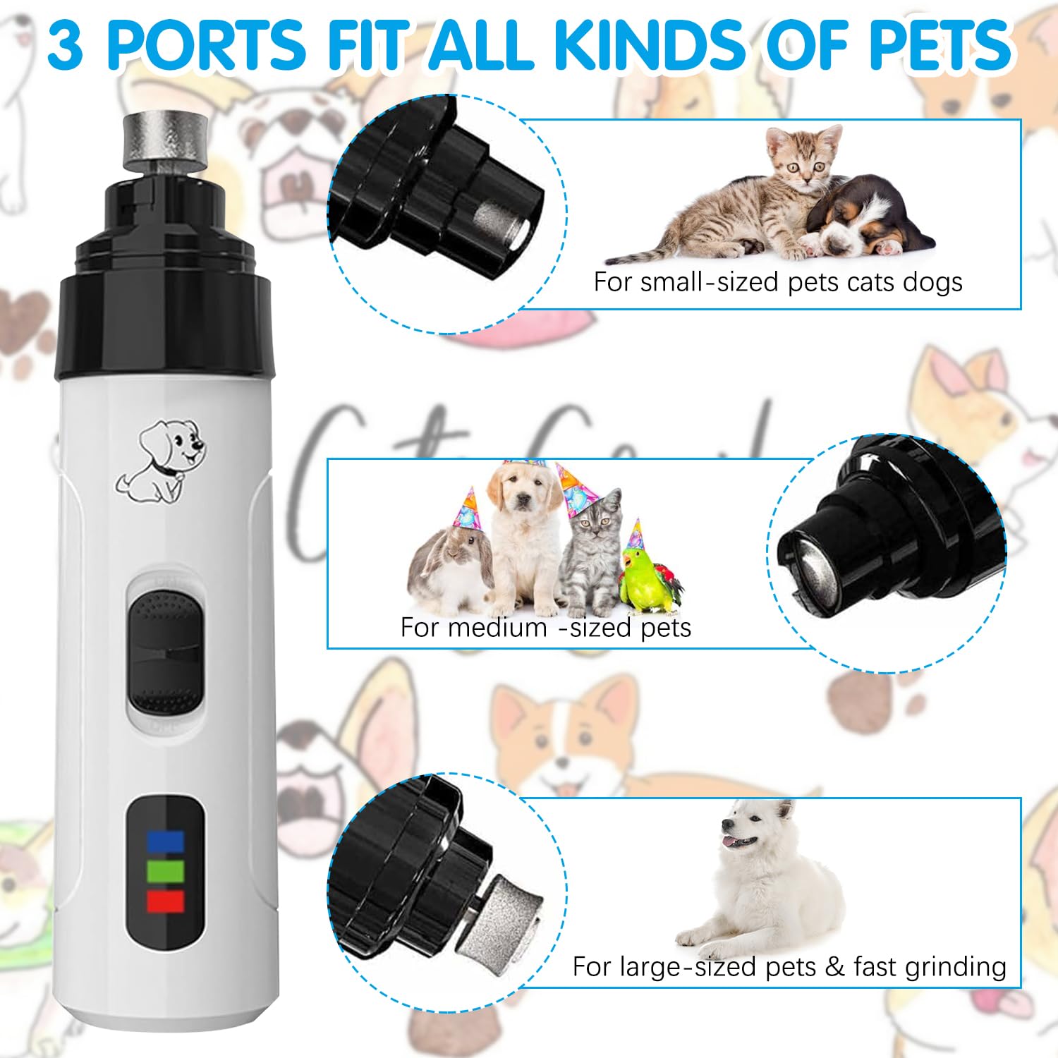 Silent Groom Pro Nail Grinder, Silent Grind Pro For Dogs, Heusom Silent Grind Pro, Silent Grind Pro Dog Nail Trimmer, New Electr