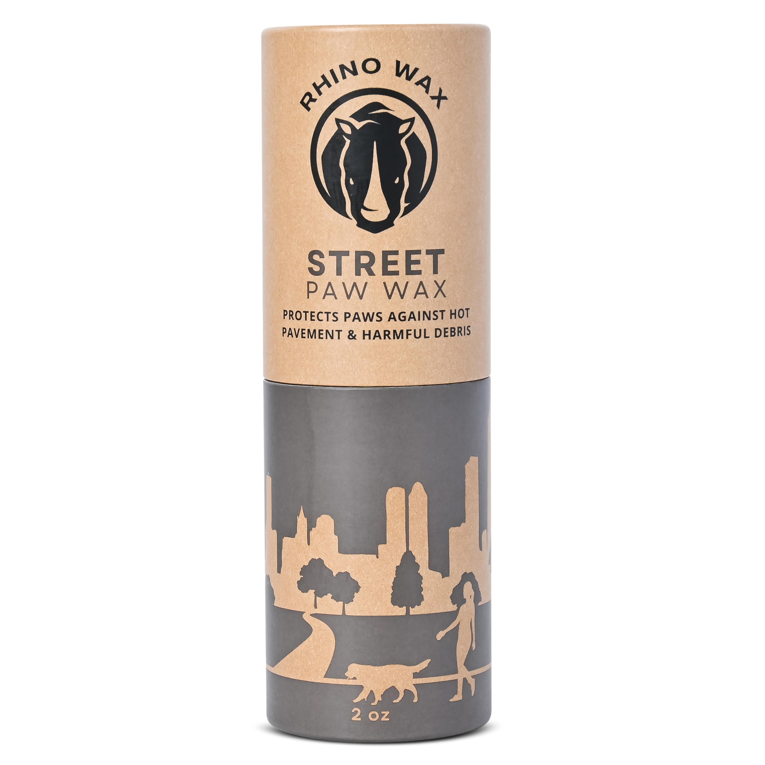 Rhino Wax - Dog Paw Street Wax 2Oz - Use Before Taking Dogs On Hot Streets Or Pavement - Balm Protects Against Hot Surfaces, Roc