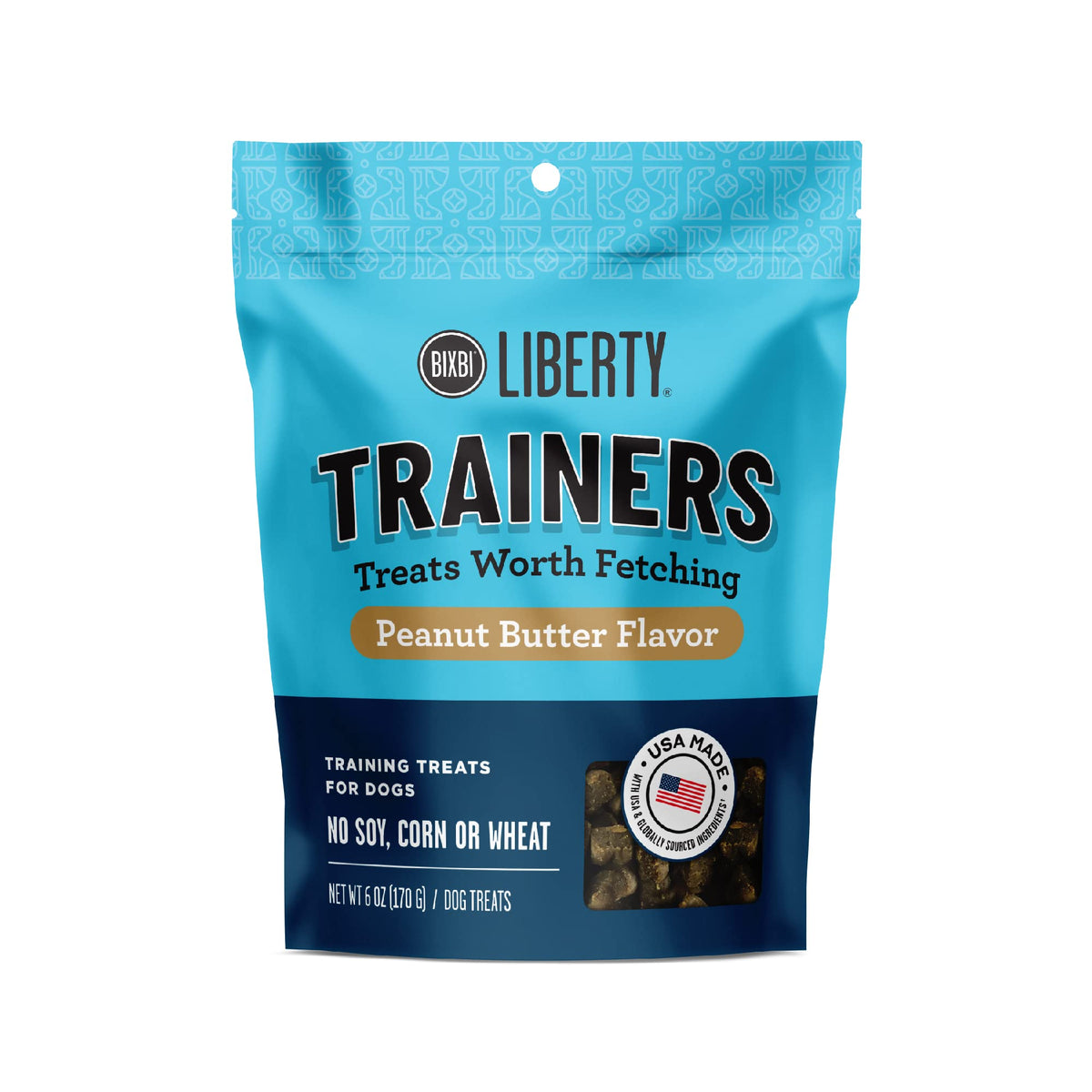 Bixbi Liberty Trainers, Peanut Butter - Small Training Treats For Dogs - Low Calorie, All Natural, Grain Free Dog Treats