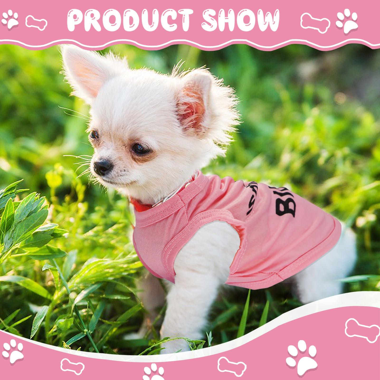 Generic 4 Pieces Dog Clothes For Small Dogs Girls Summer Autumn Cute Puppy Clothes Soft Pet Dog Shirts Chihuahua Teacup Dog Cat