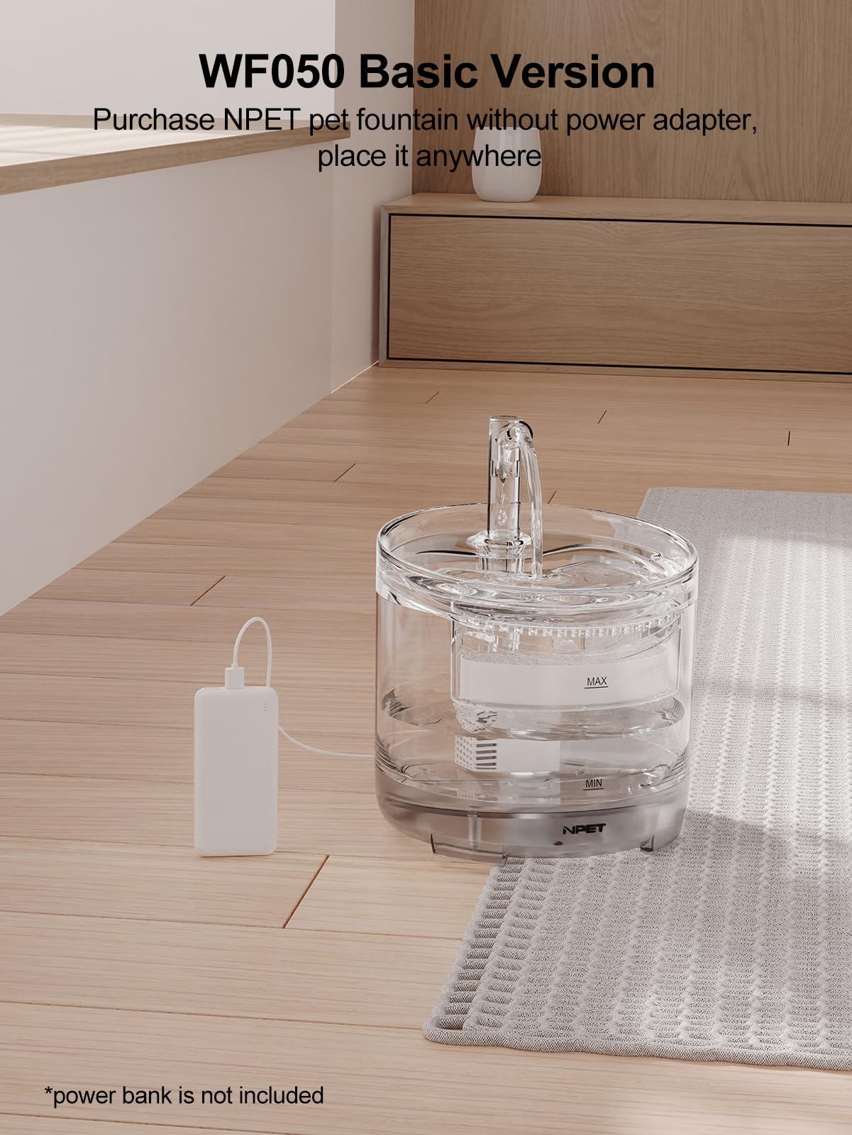 Npet Cat Water Fountain Wf050Tp 1.5L Automatic Pet Drinking Fountain With Replacement Faucet Kit