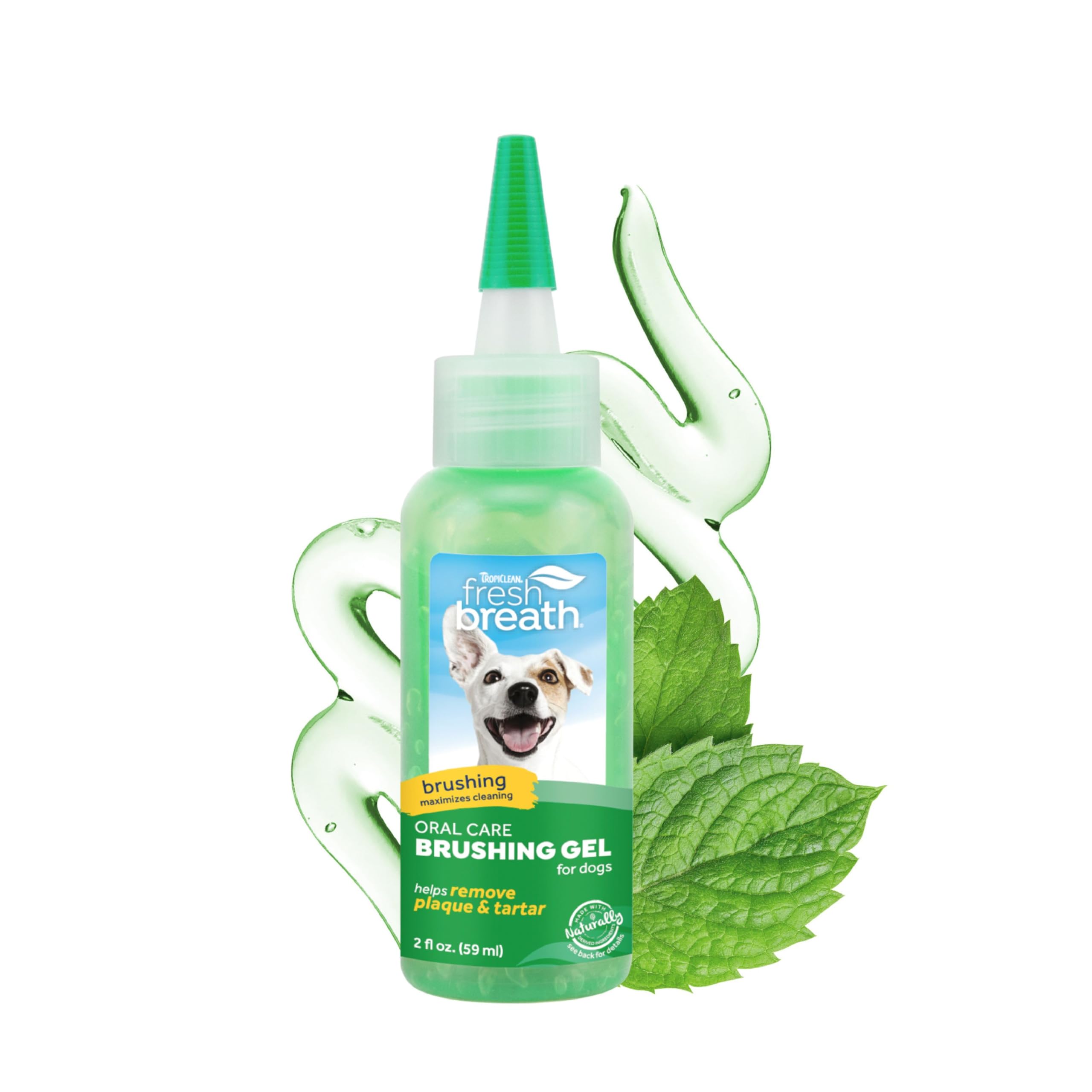 TropiClean Oral Care Brushing Gel for Dogs & Cats| Dog Toothpaste | Pet Dental Gel | Dog Teeth Cleaning Use with Pet Toothbrush 