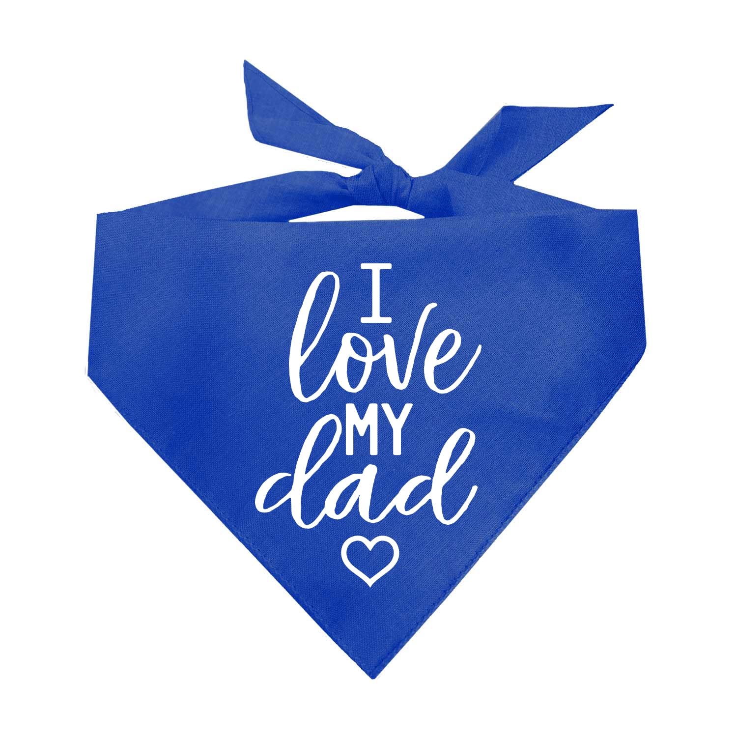 I Love My Dad Valentine'S Day, Father'S Day Dog Bandana (Royal, Xs 178)