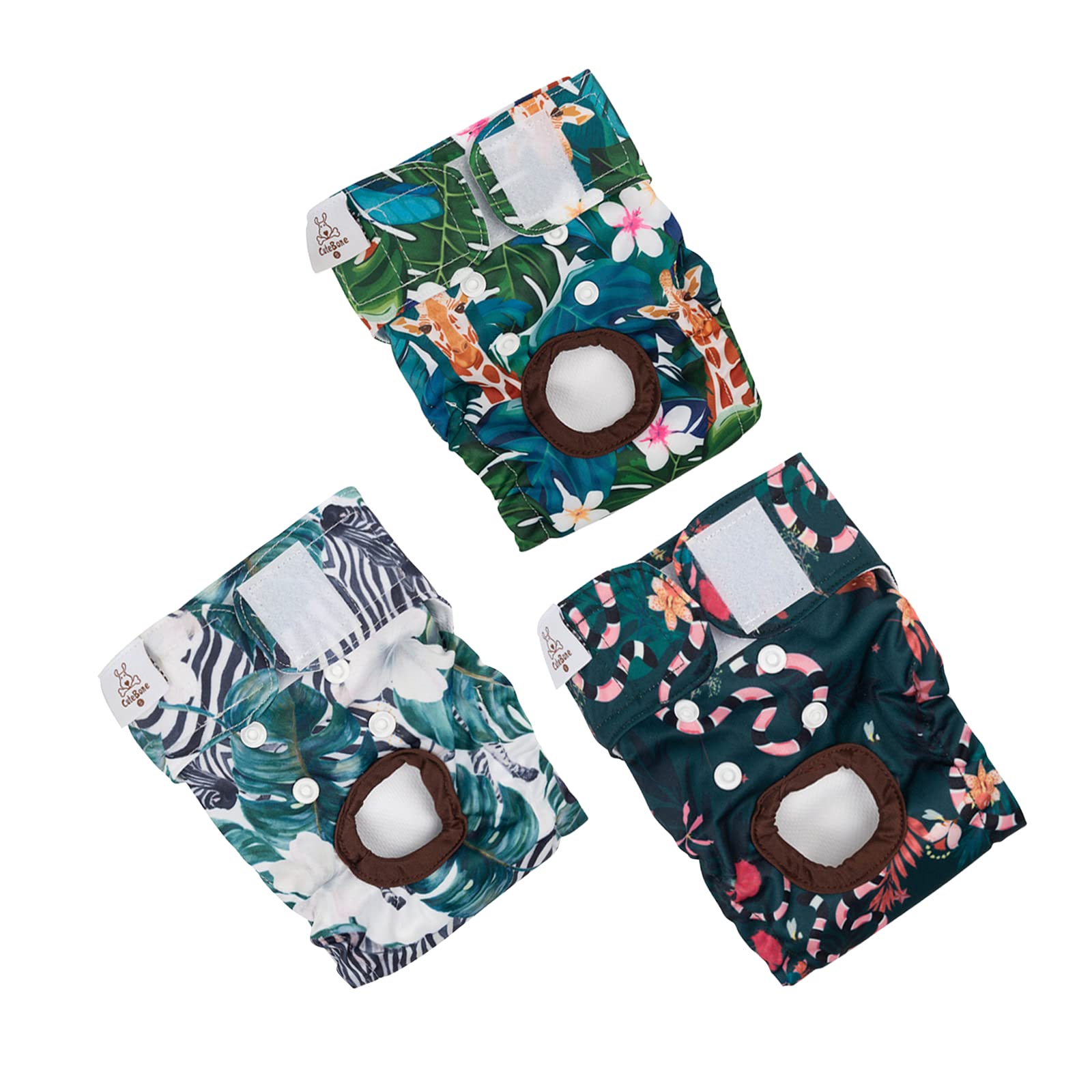 Cutebone Absorbent Dog Pampers Female Puppy Diapers Washable 3 Pack D39L