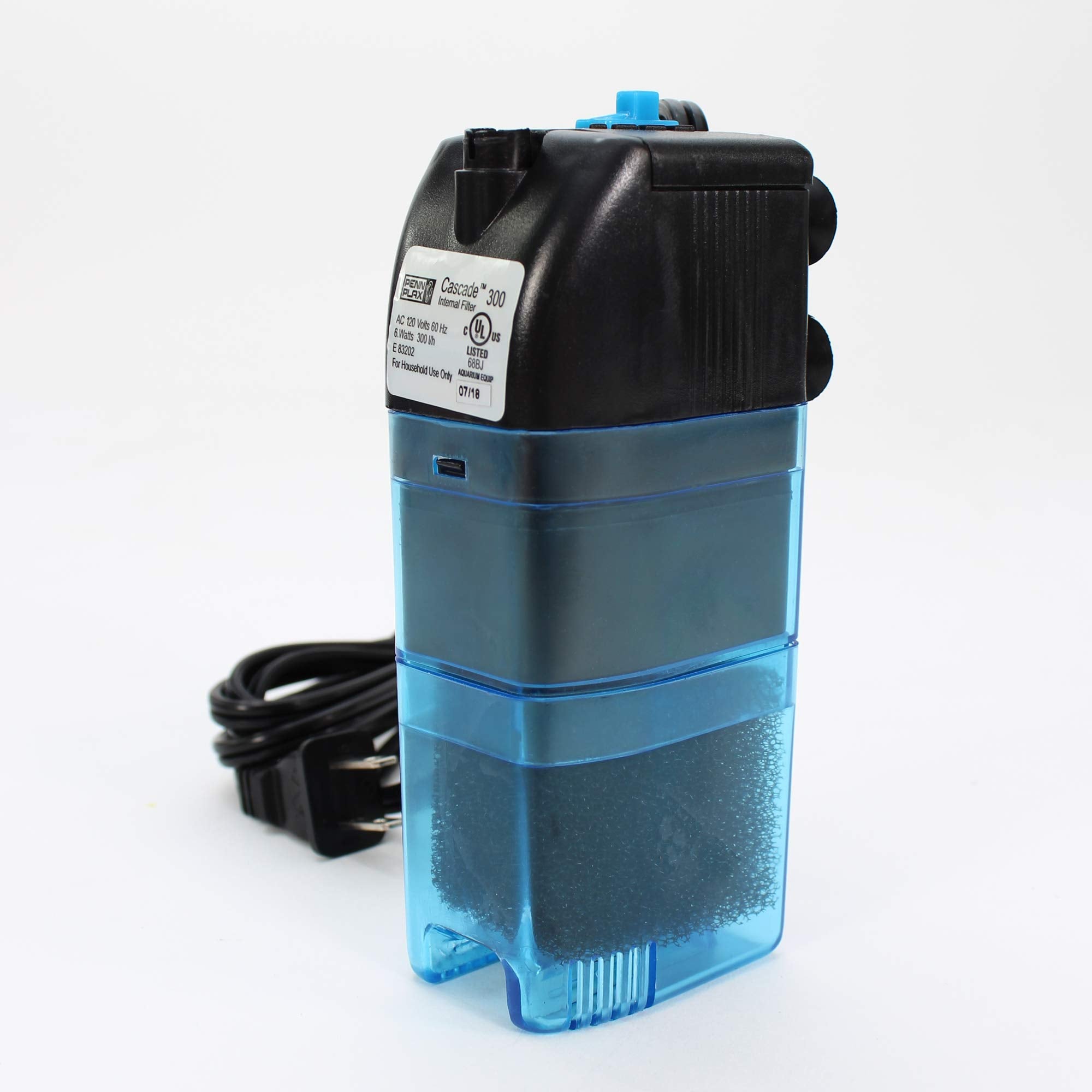 Penn Plax Cascade 400 Submersible Aquarium Filter Cleans Up To 20 Gallon Fish Tank With Physical, Chemical, And Biological Filtration, Cif2