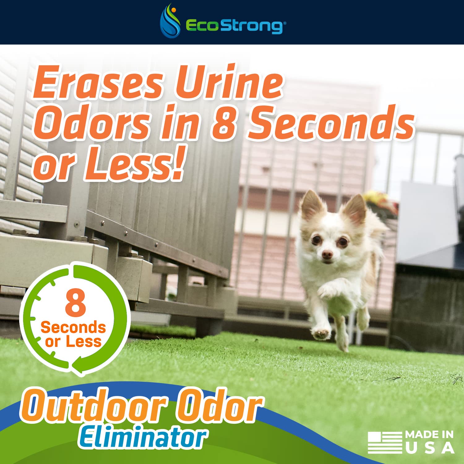 Eco Strong Outdoor Odor Eliminator - 128 Fl Oz Enzyme Cleaner for Dog Urine, Cat, and Animal Scent Deodorizer - Professional Strength