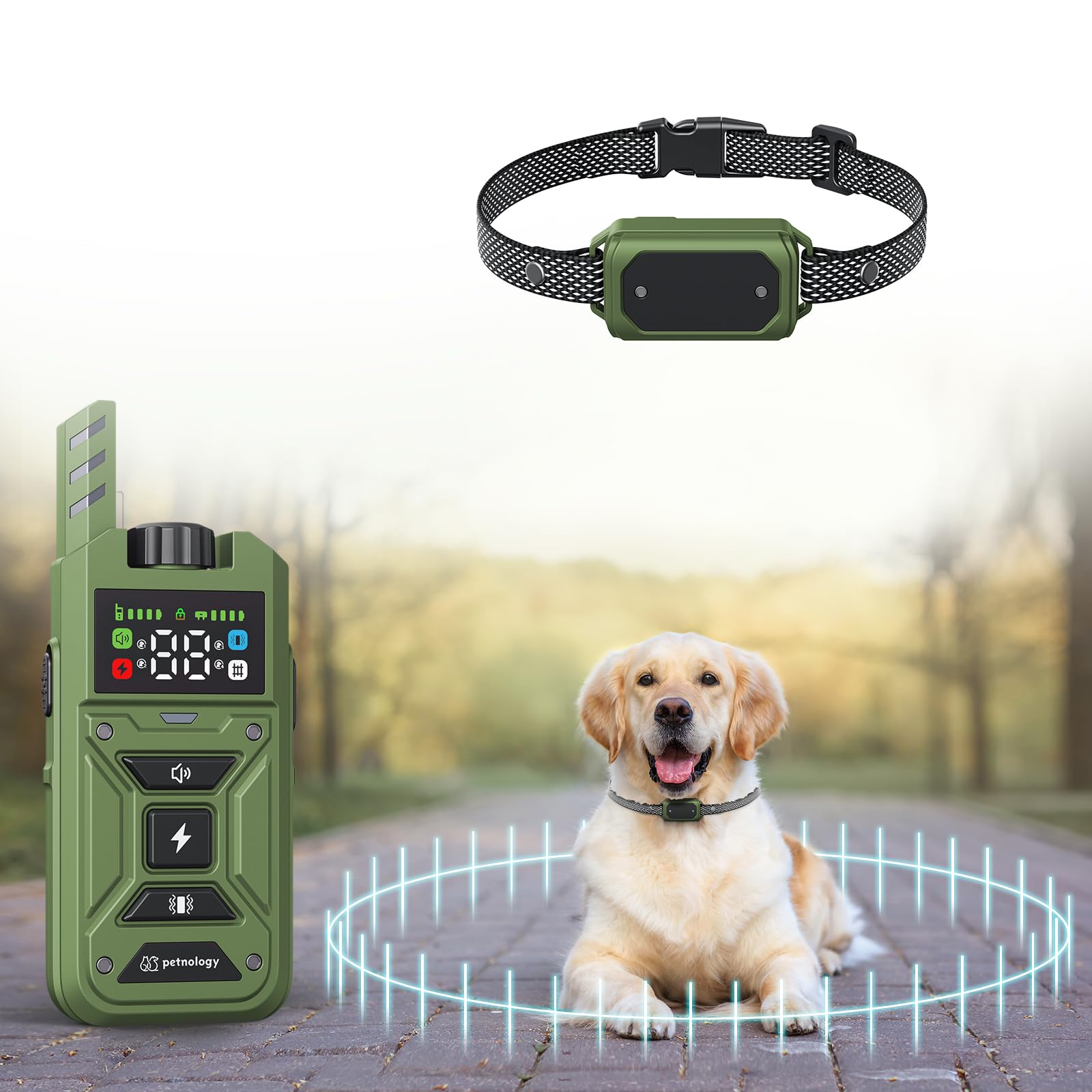 Invisible Dog Fence, Wireless Dog Fence System, Electric Dog Training Collar With Remote, Waterproof Perimeter Dog Collar, 33Ft-
