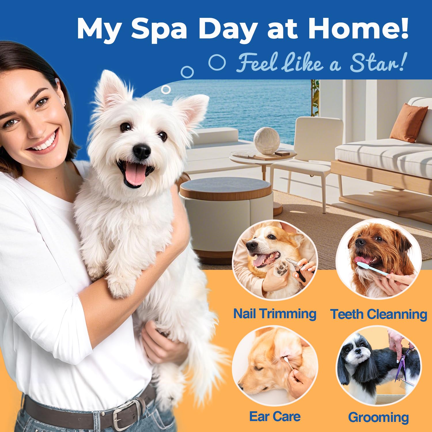 Dog Grooming Hammock, Pawlify Comfy Cat Dog Hammock For Nail Trim, Cute Dogs Grooming Harness With Pet Nail Clipper Trimmer (Lig