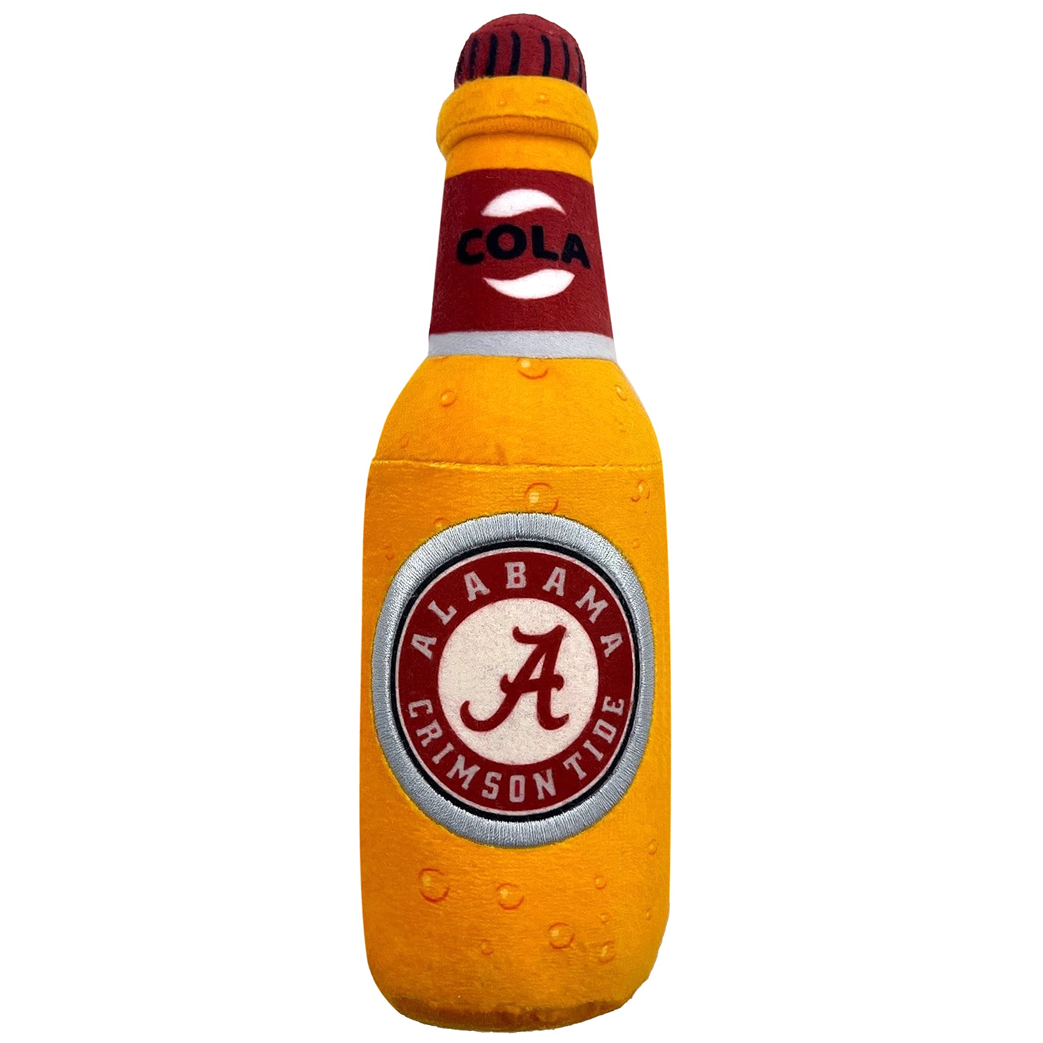 Ncaa Alabama Crimson Tide Beer Bottle Plush Dog & Cat Squeak Toy- Cutest Stadium Soda Bottle Snack Plush Toy For Dogs & Cats Wit