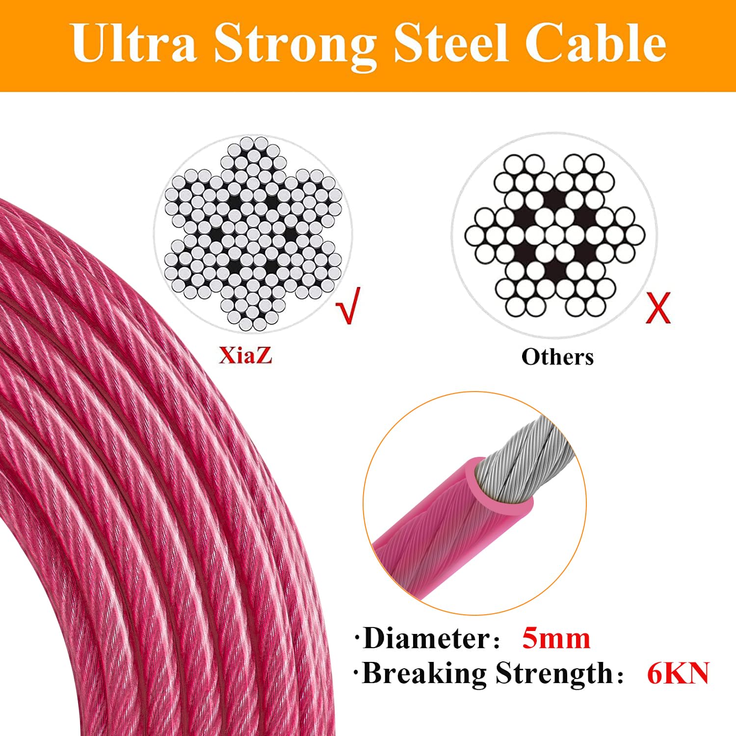 Xiaz Dog Tie Out Cable, 30Ft Dog Lead For Yard, Heavy Duty Chain Line Outside For Small Medium Large Dogs Up To 250 Lbs, Outdoor Dog Runner Tether