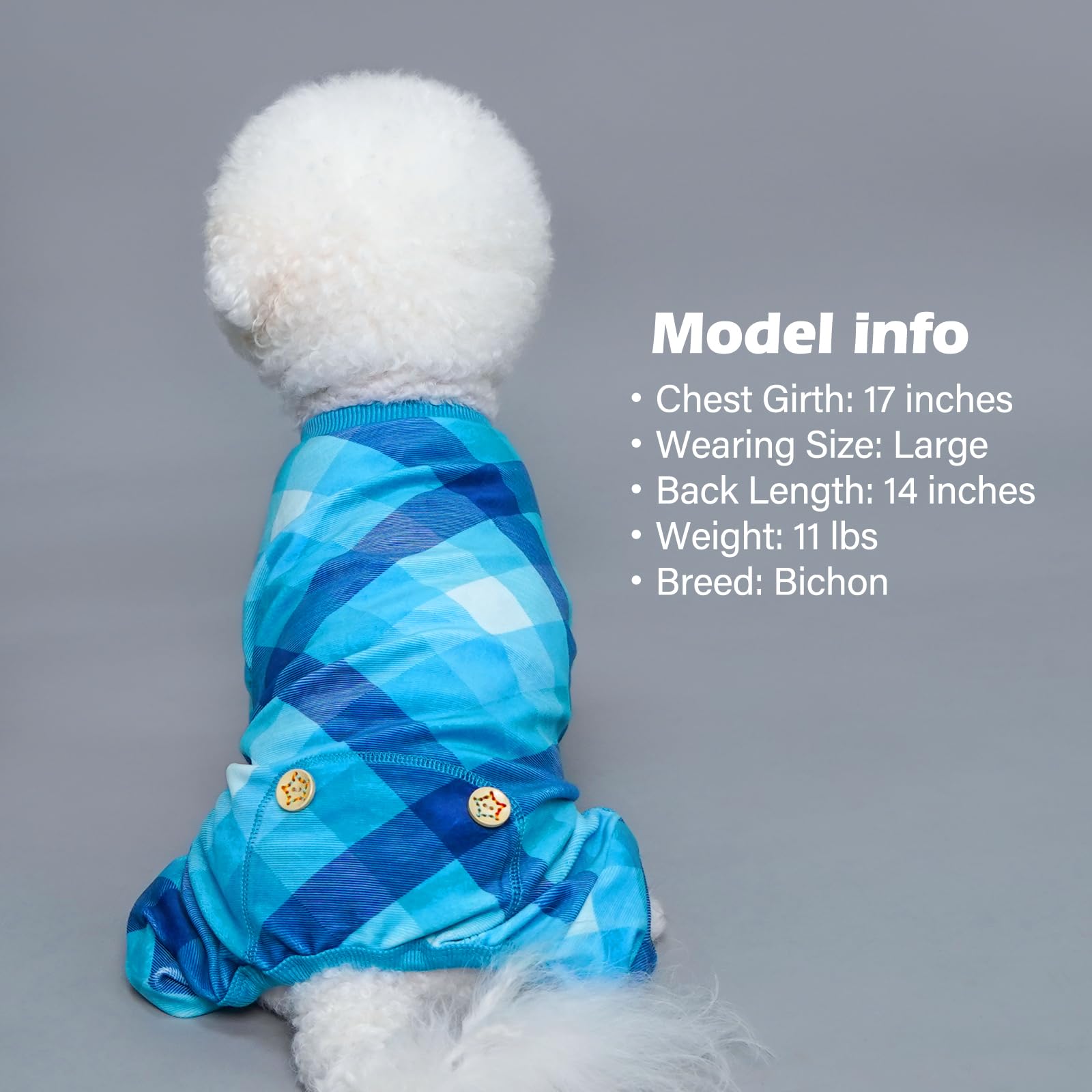 Kyeese Dog Pajamas Velvet Doggie Jammies Comfy Pet Clothes Lightweight Pjs Plaid Dog Pajamas For Small Dogs Boy Girl Soft Coat S