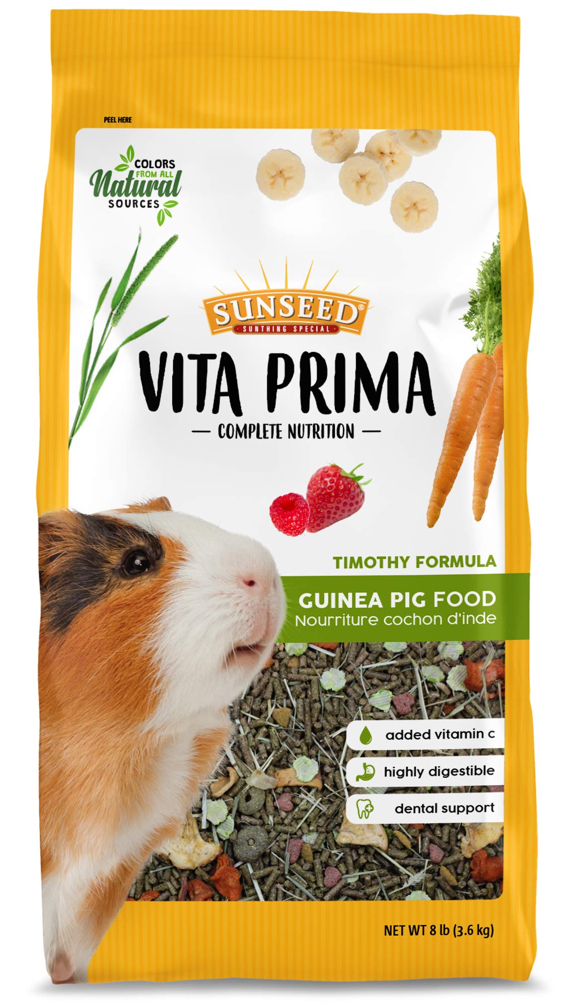 Sunseed Vita Prima Complete Nutrition Guinea Pig Food, 8 Lbs (59769),Multicolor