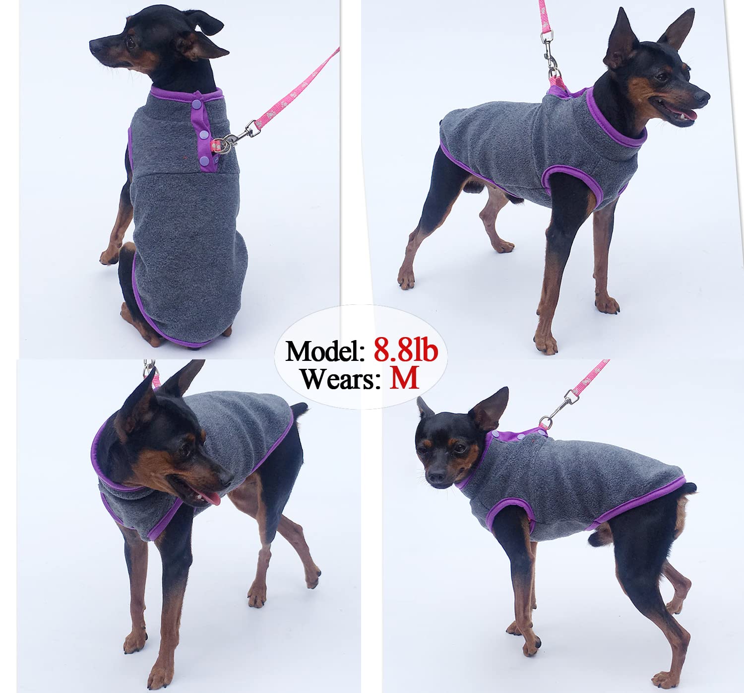 2 Pack Dog Fleece Vest Sweater, Warm Pullover Fleece Puppy Jacket, Autumn Winter Cold Weather Coat Clothes, Pet Stretch Fleece Apparel With Buttons Costumes For Small Medium Dogs Cats (X-Small)