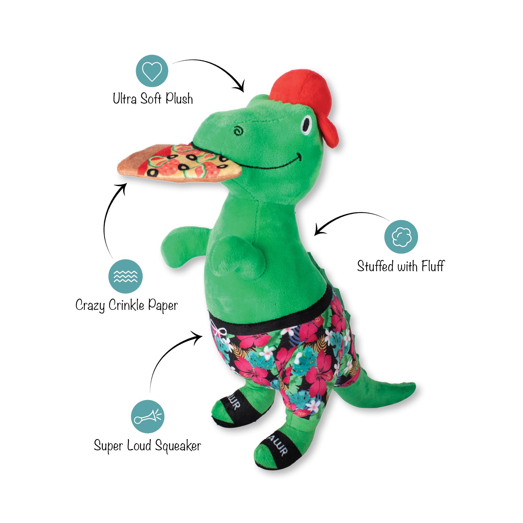 Fringe Studio ''Pizzasaurus REX Plush Dog Toy, Pet Shop Collection (314431)
