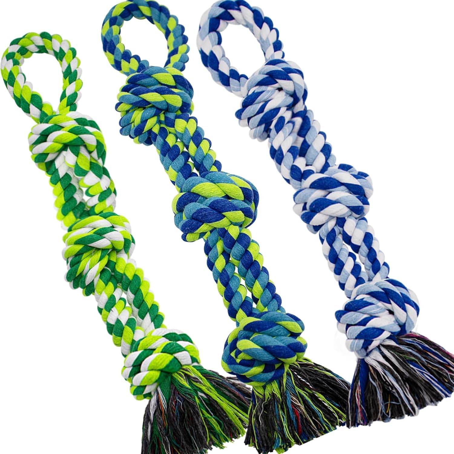 Dog Rope Toys For Large And Medium Aggressive Chewers, 3 Pack Heavy Duty Rope Toy For Large Breed, Indestructible Chew Toys, Tug