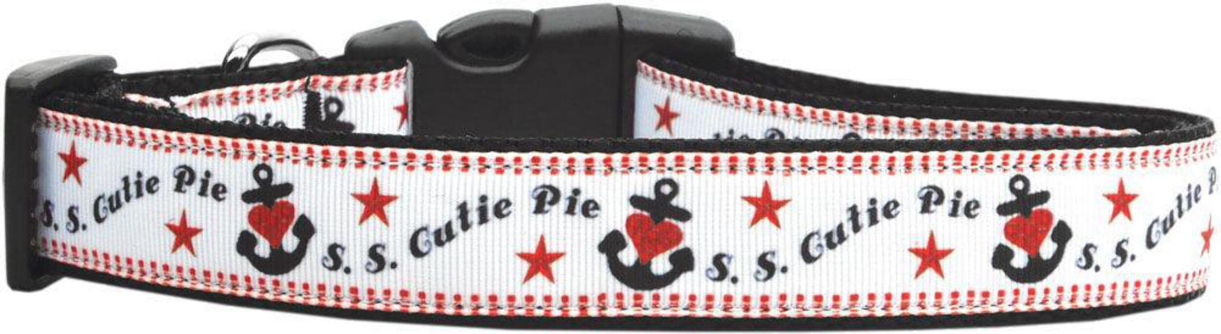 Pet Dog & Cat Nylon Collar or Leash, &quot;S.S. Cutie Pie&quot; MD Narrow Collar