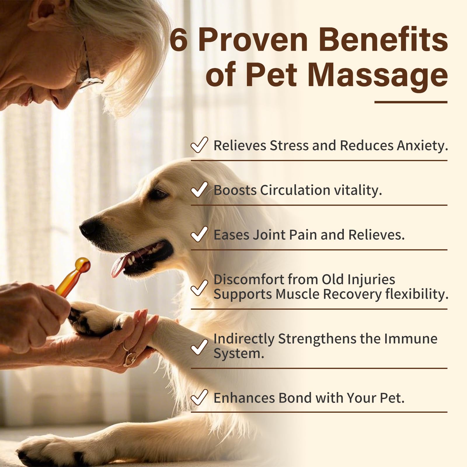 4-in-1 Dog Paw Massage Kit with Natural Paw Balm & Acupressure Stick - Joint Health Support for Senior Dogs & Cats,Improve Mobil