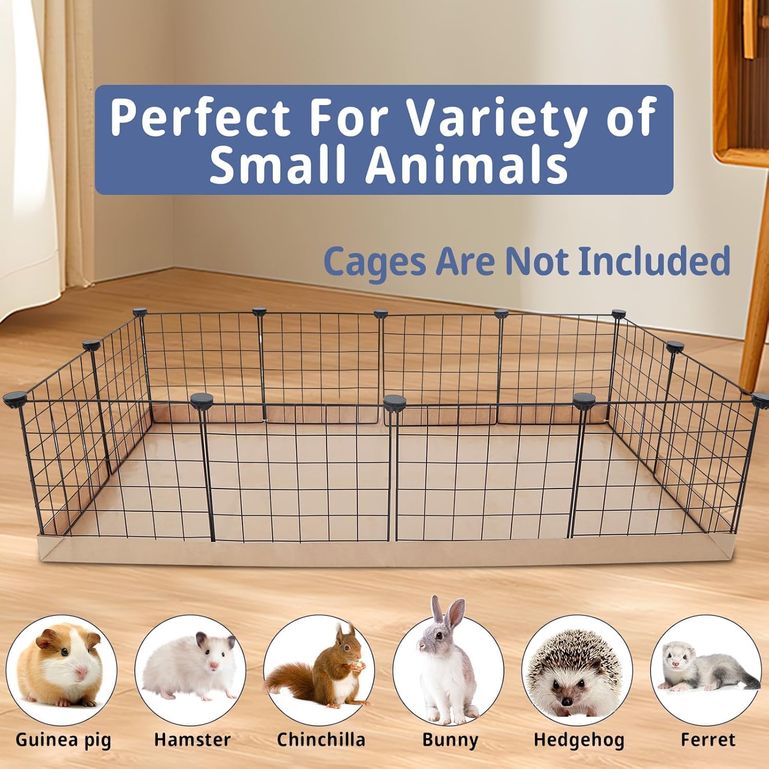 Disposable Guinea Pig Cage Liners, 48' X24 Large Liner Bag For Guinea Pig Cage Bottom, Water-Resistant Kraft Paper (8Pack)