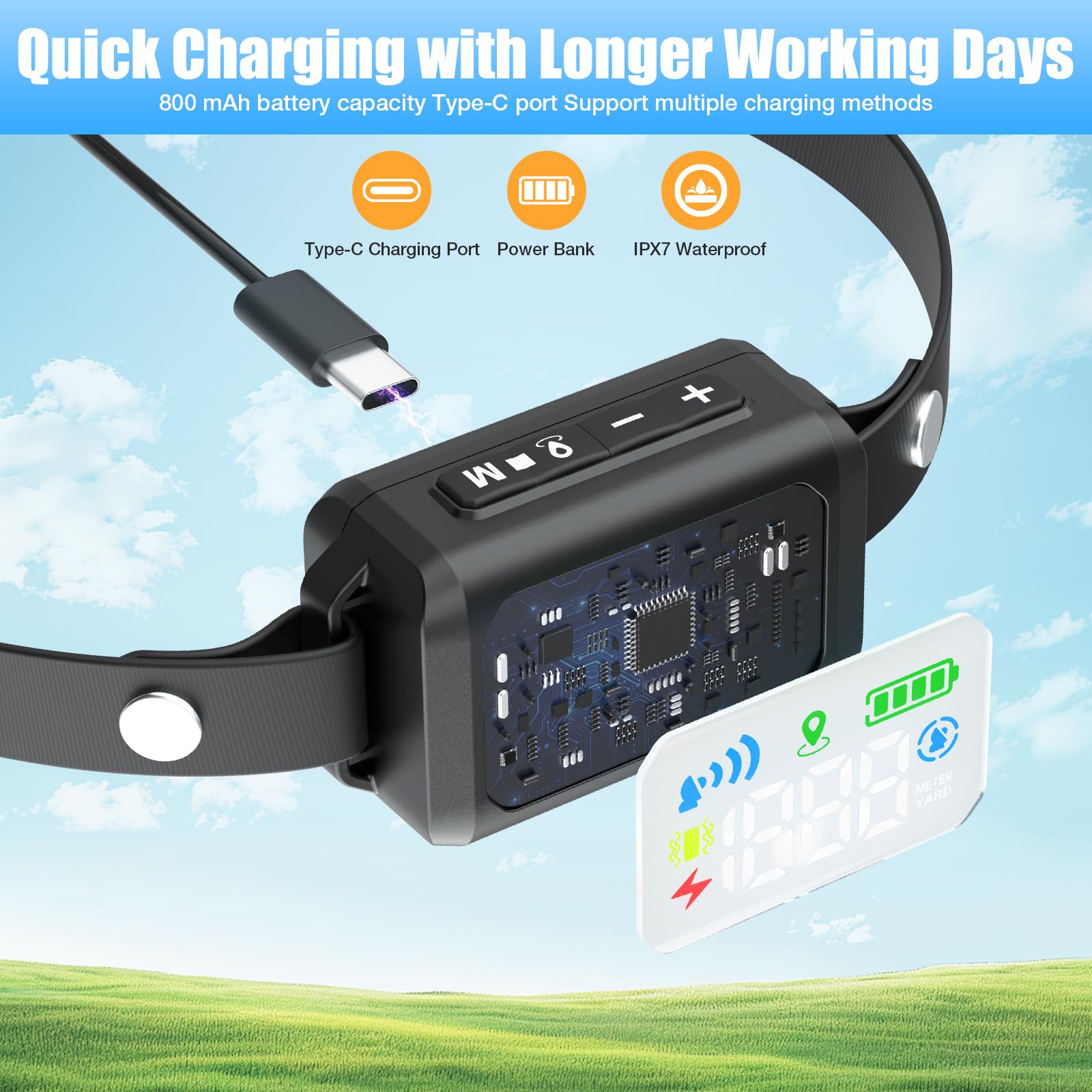 Gps Wireless Dog Fence, Rechargeable Electric Collar Fence, Adjustable Electric Satellite Technology Pet Containment System For