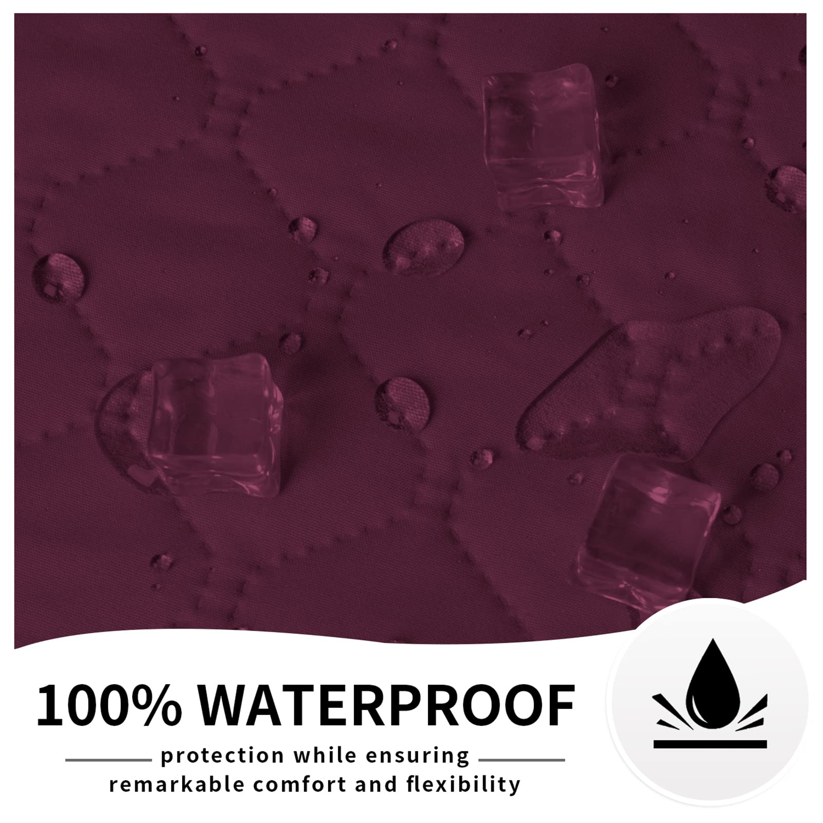 Easy-Going 100% Waterproof Dog Bed Cover Reversible Leak Proof Couch Cover Washable Sofa Cover Furniture Protector Blanket For Pets Kids Children Dog Cat (30X70 Inch, Wine/Beige)