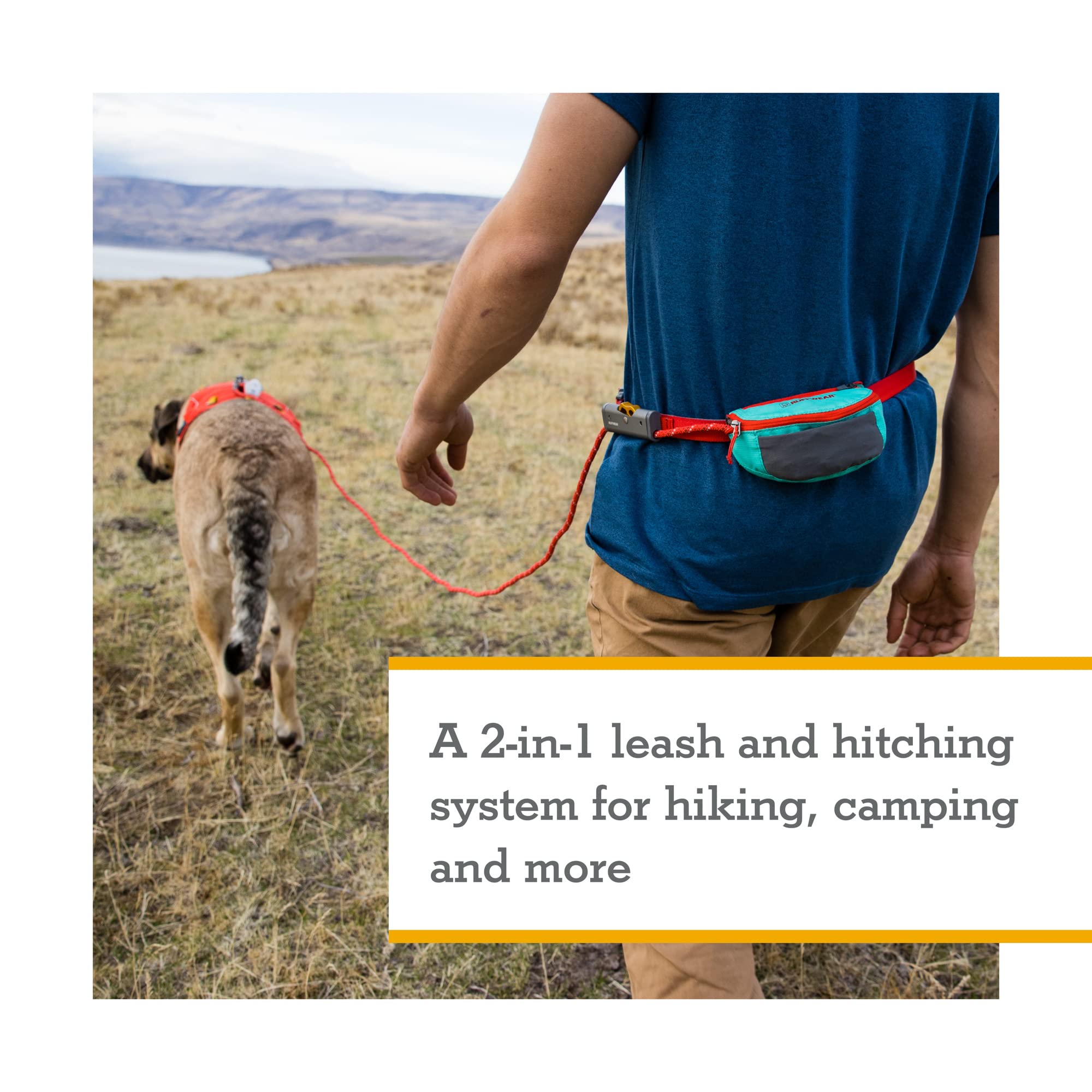 Ruffwear, Hitch Hiker Dog Leash, Adjustable Leash & Hitching System for Camping & Hiking, Slate Blue