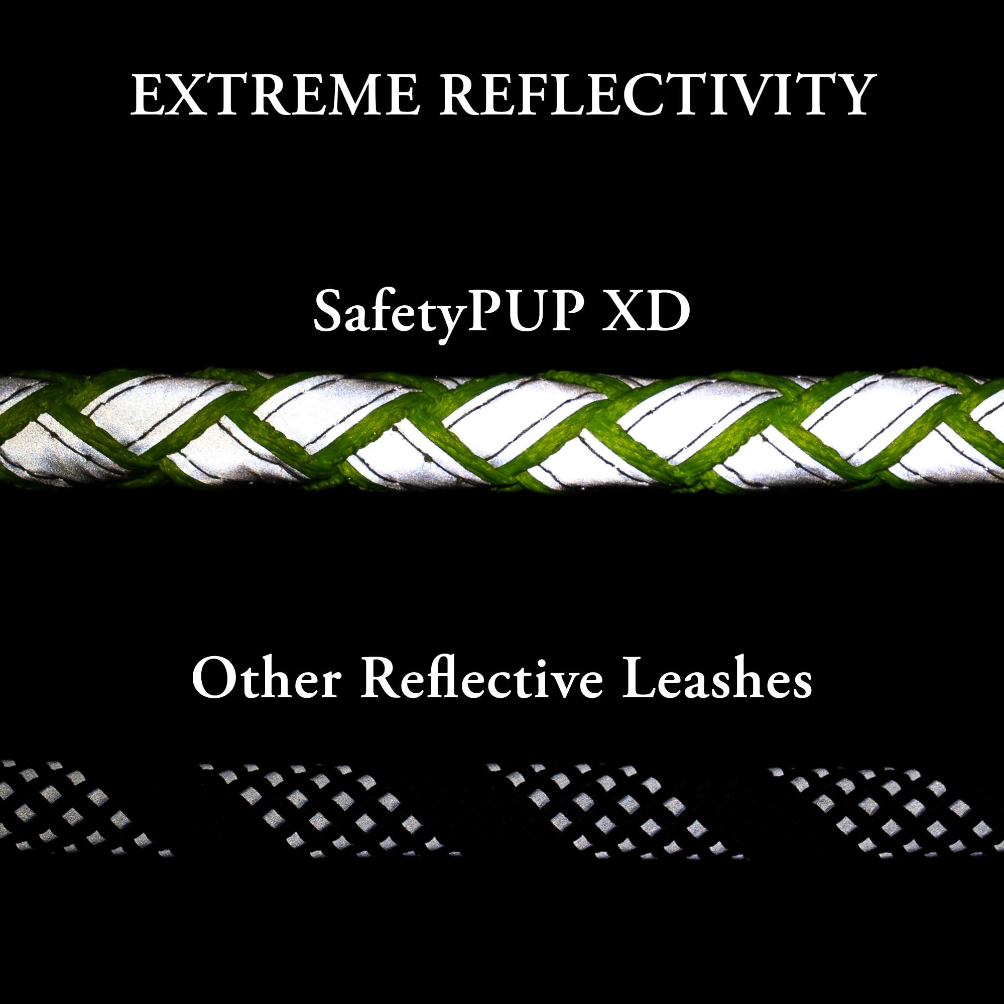 Safetypup Xd Reflective Dog Leash. Heavy Duty And Durable For Large And Medium Breeds. 6 Ft Long Rope, Tangle Free Braided Leash