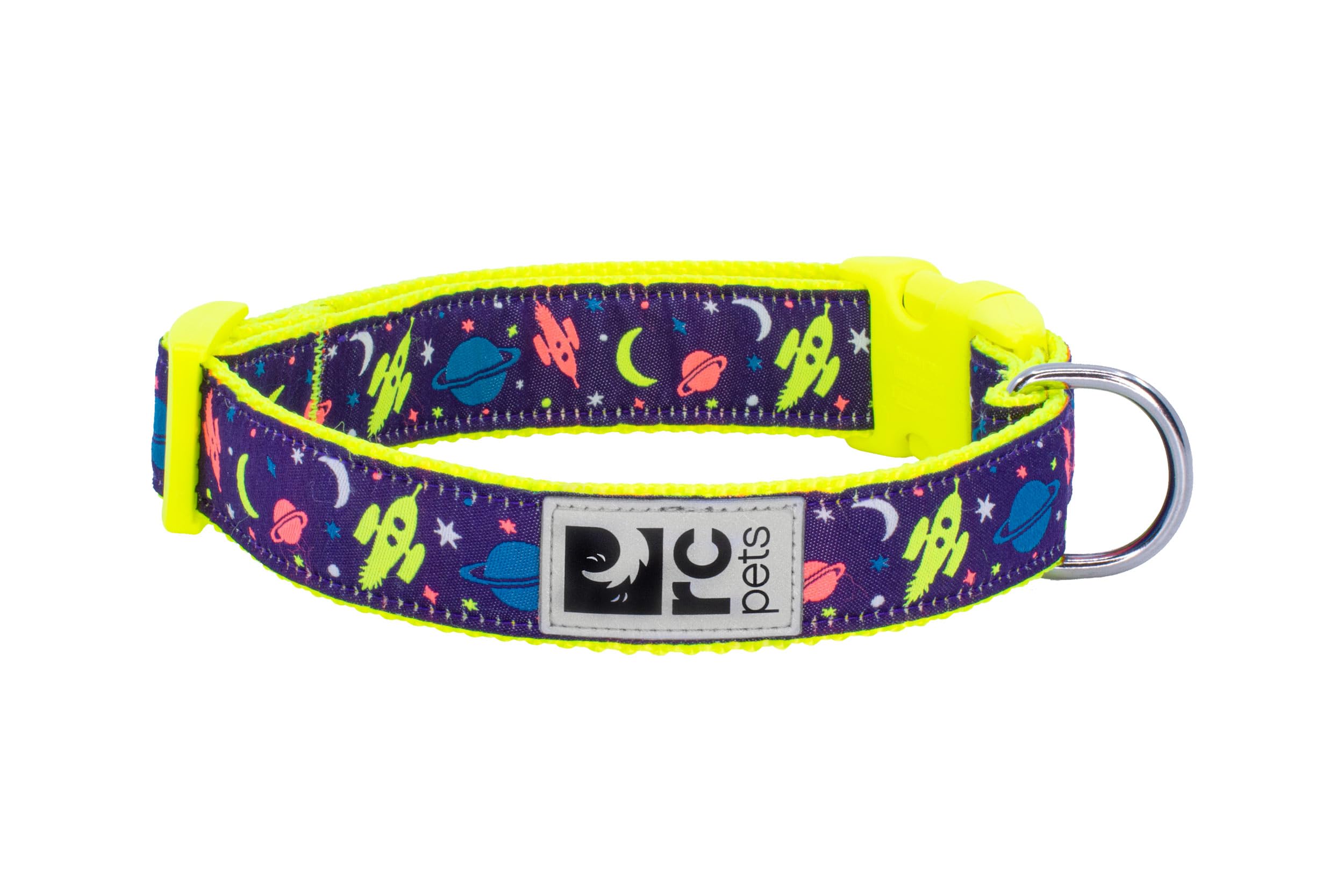 Rc Pet Products 1'' Fashionable, Functional, Fun, Clip Collar | Medium, Outer Space
