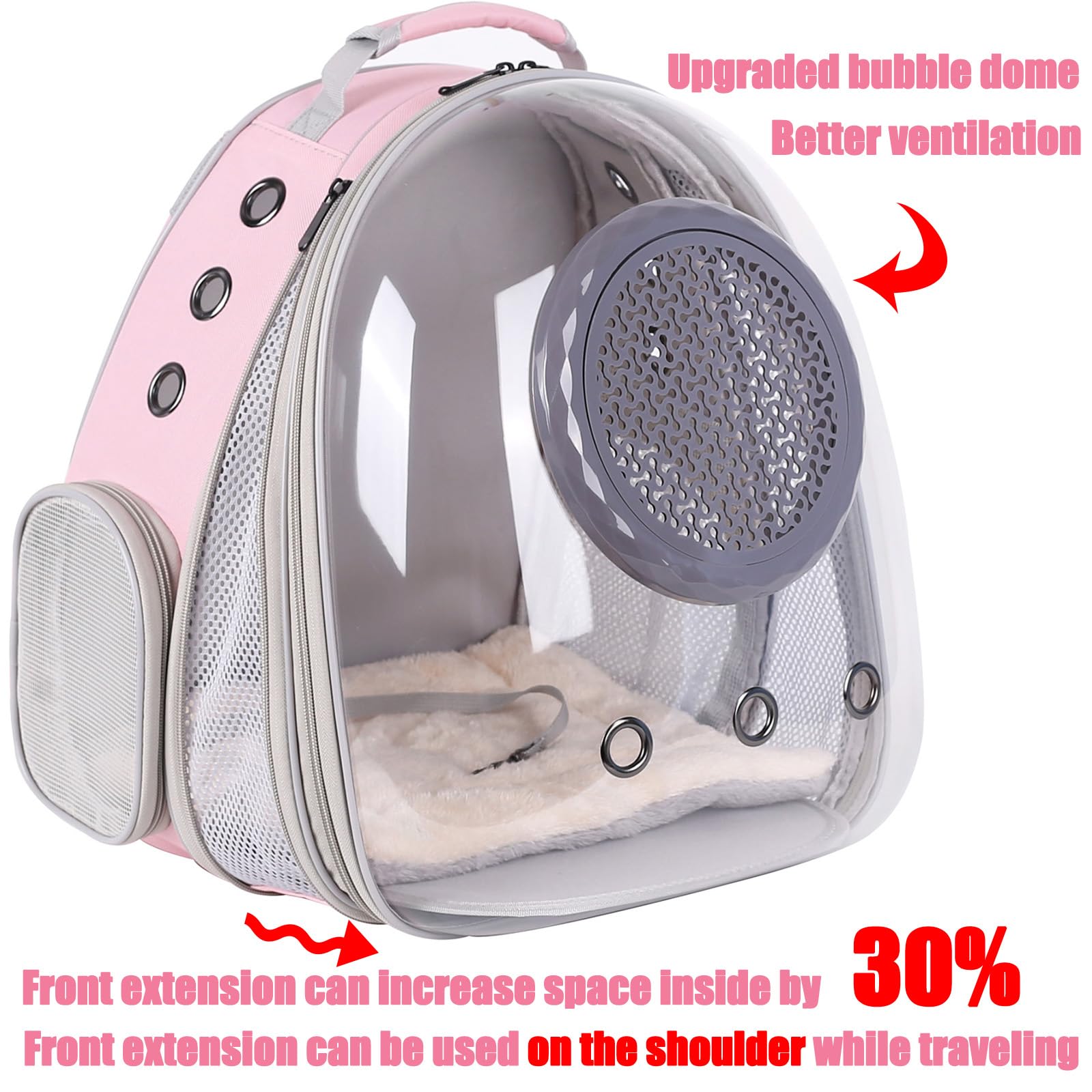 Clear Cat Backpack Carrier, Space Capsule Astronaut Bubble Window With Front Extension To Carry Transport Pet Carrier Backpack F
