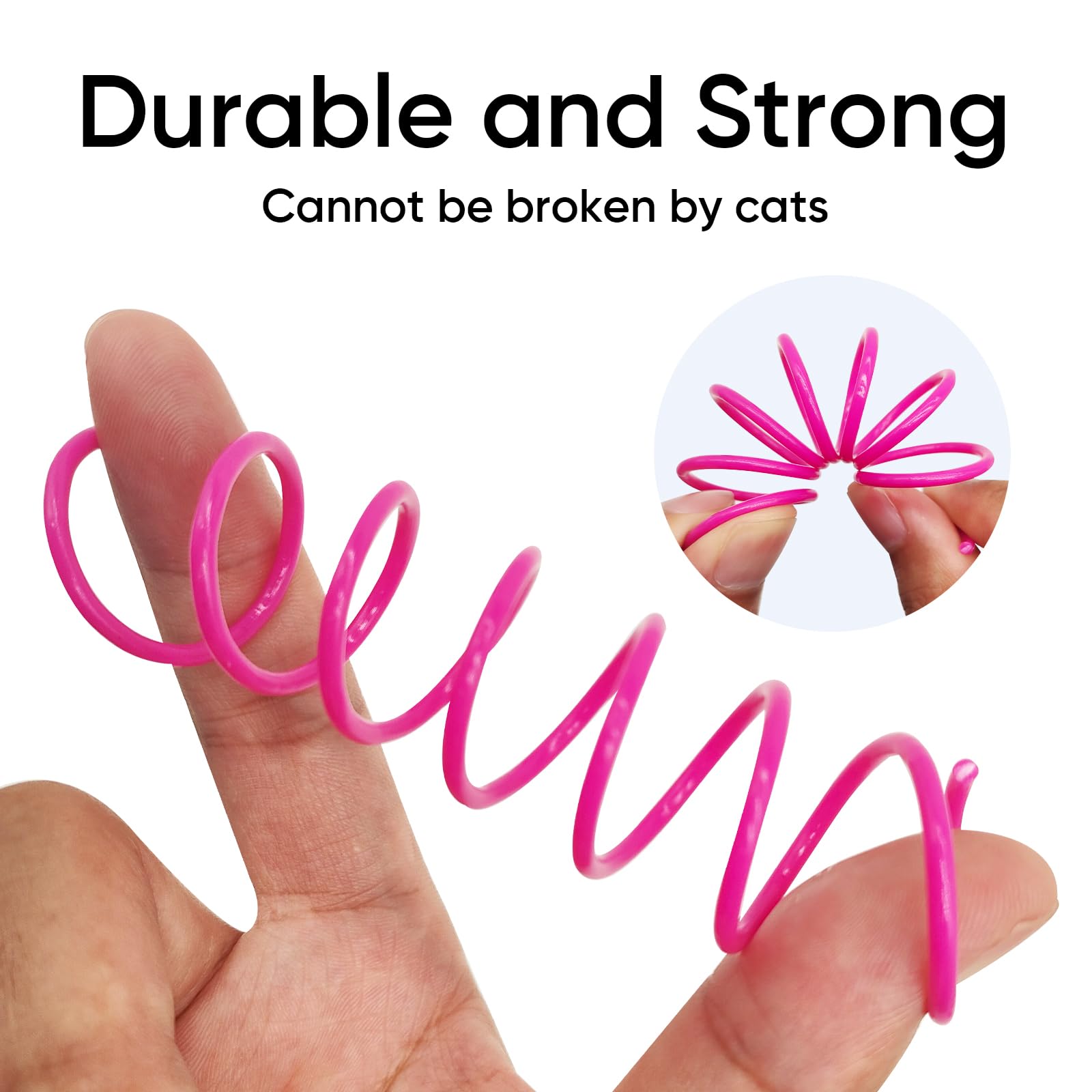 AGYM Cat Spring Toys 90 Packs for Indoor Cats, Durable Plastic Spring Coils Attract Cats to Swat, Bite, Hunt, Interactive Spring