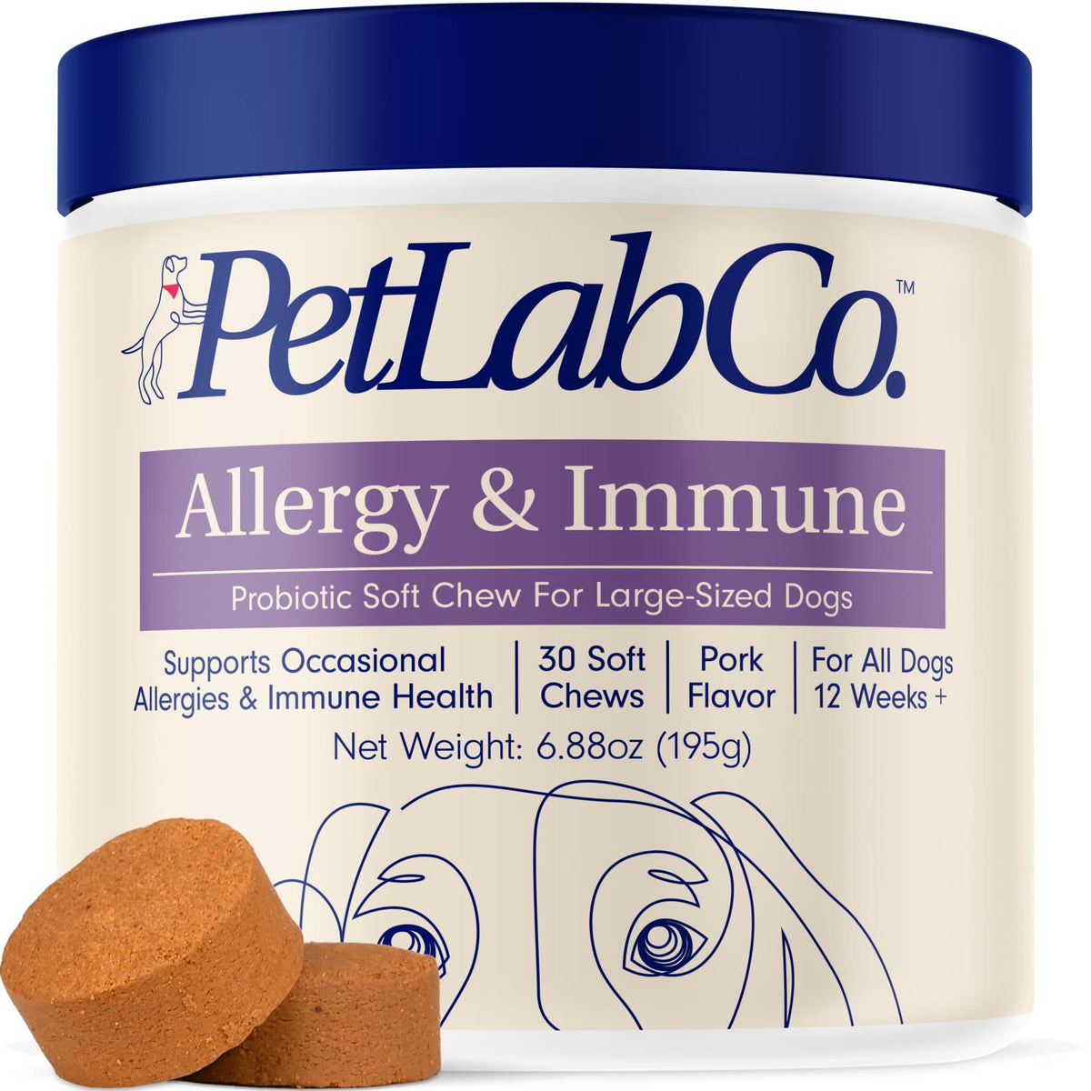 Petlab Co. Allergy & Immune - Support Your Pup With Seasonal Allergies, Intermittent Itchiness, & Healthy Yeast Production Probi