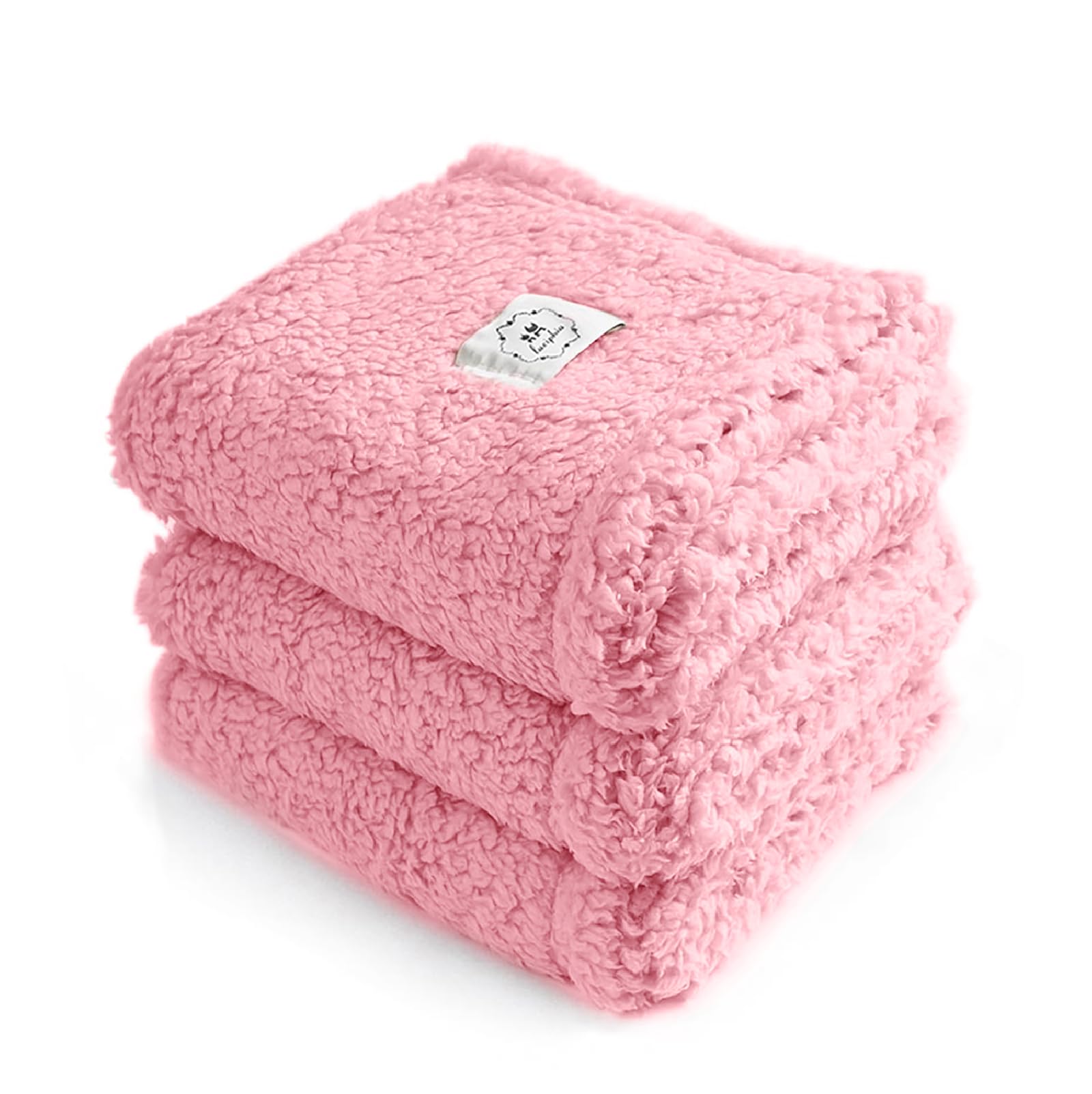 Luciphia 1 Pack 3 Calming Dog Blanket Fluffy Premium Fleece Pet Blankets Soft Sherpa Throw For Dogs Puppy Cat Pink Small (23'' X