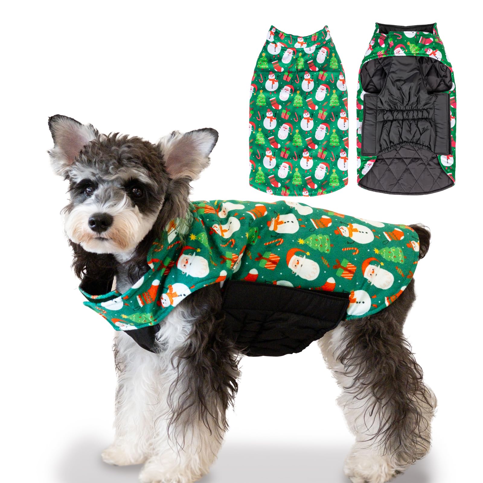 Cutebone Winter Dog Jacket, Windproof & Waterproof, Reversible Dog Vest, Thick & Adjustable, Small To Large Sizes, Soft Winter C