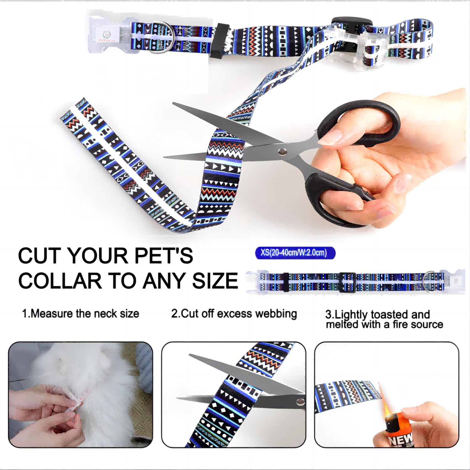 Yushang Light Up Dog Collars,Led Dog Collar Rechargeable Waterproof,2-In-1 Buckle Type Glow Collar For Medium Large Dogs- M(10-1