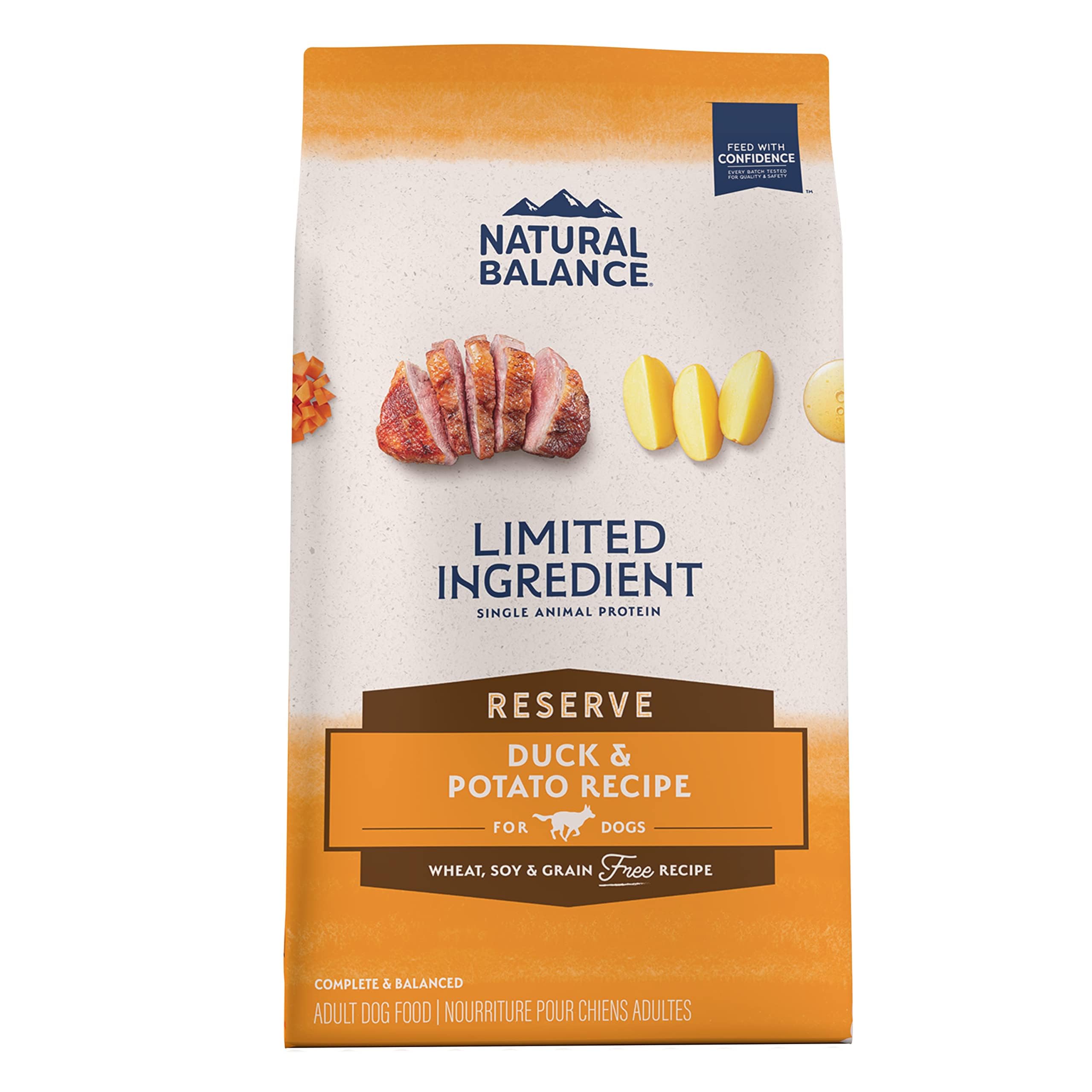 Natural Balance Limited Ingredient Adult Grain-Free Dry Dog Food, Reserve Duck & Potato Recipe, 12 Pound (Pack of 1)