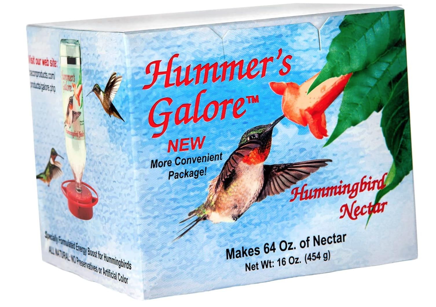 Hummers Galore Hummingbird Food - Ready-to-Mix Hummingbird Nectar, All-Natural Nectar Collector Formula, No Preservatives or Dy
