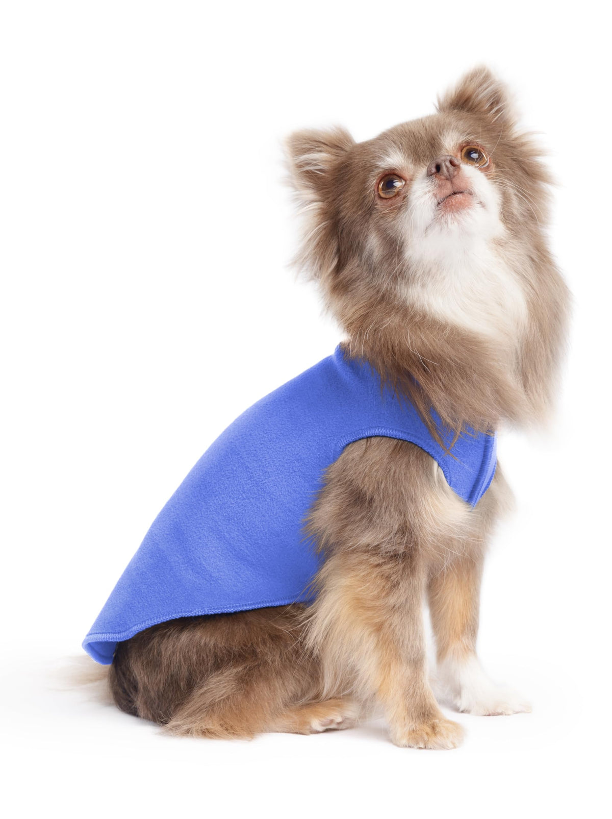 Gold Paw Stretch Fleece Dog Coat, Stretchy Pet Sweater, Machine Washable Pullover For Winter And Fall, Cornflower Blue, 6