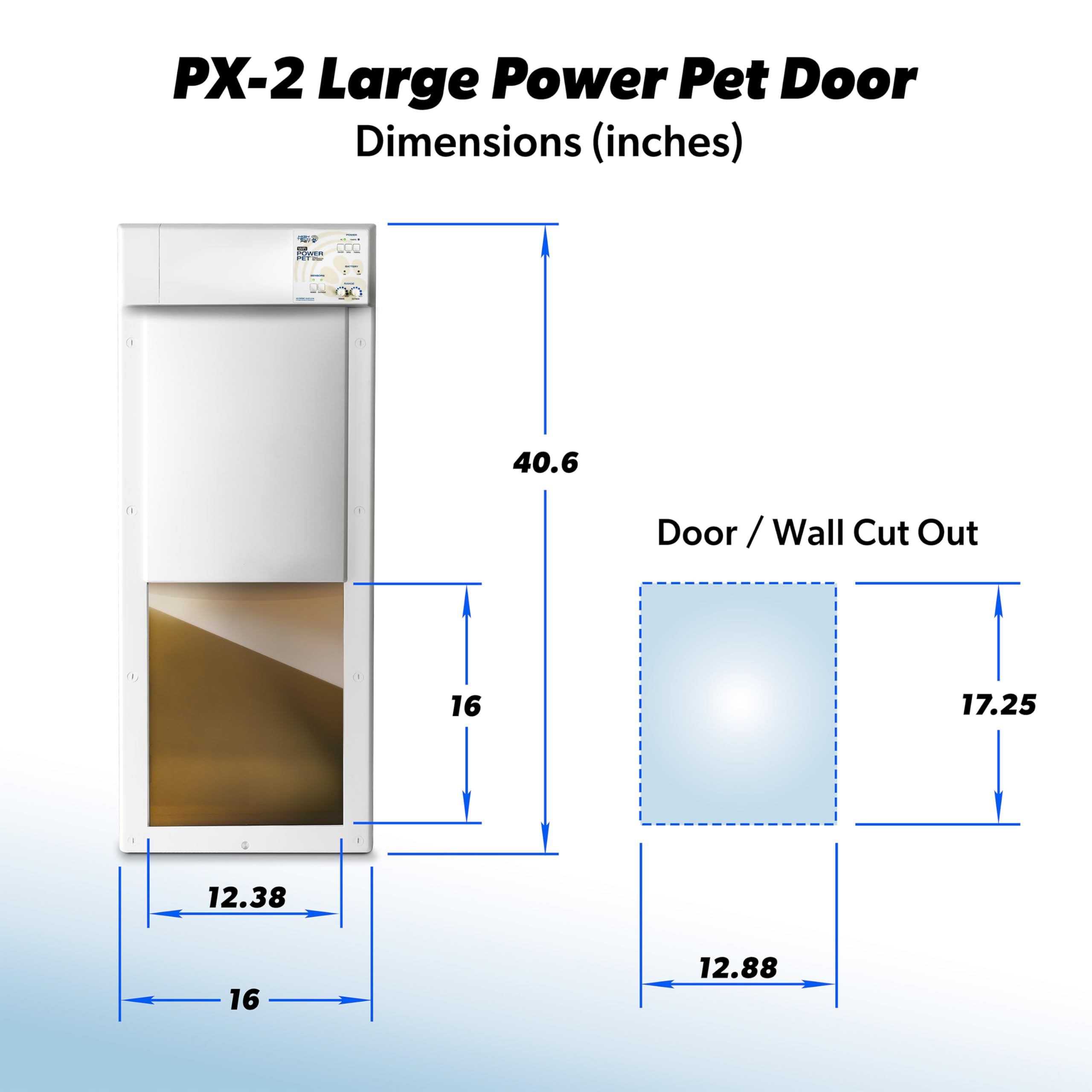 High Tech Pet Fully Automatic Pet Door For Wall And Door Installation - Large (Px-2Dm, Large Door Mount)
